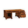 Jonathan Charles Walnut Faux Partners Desk ( 493071-CWM )