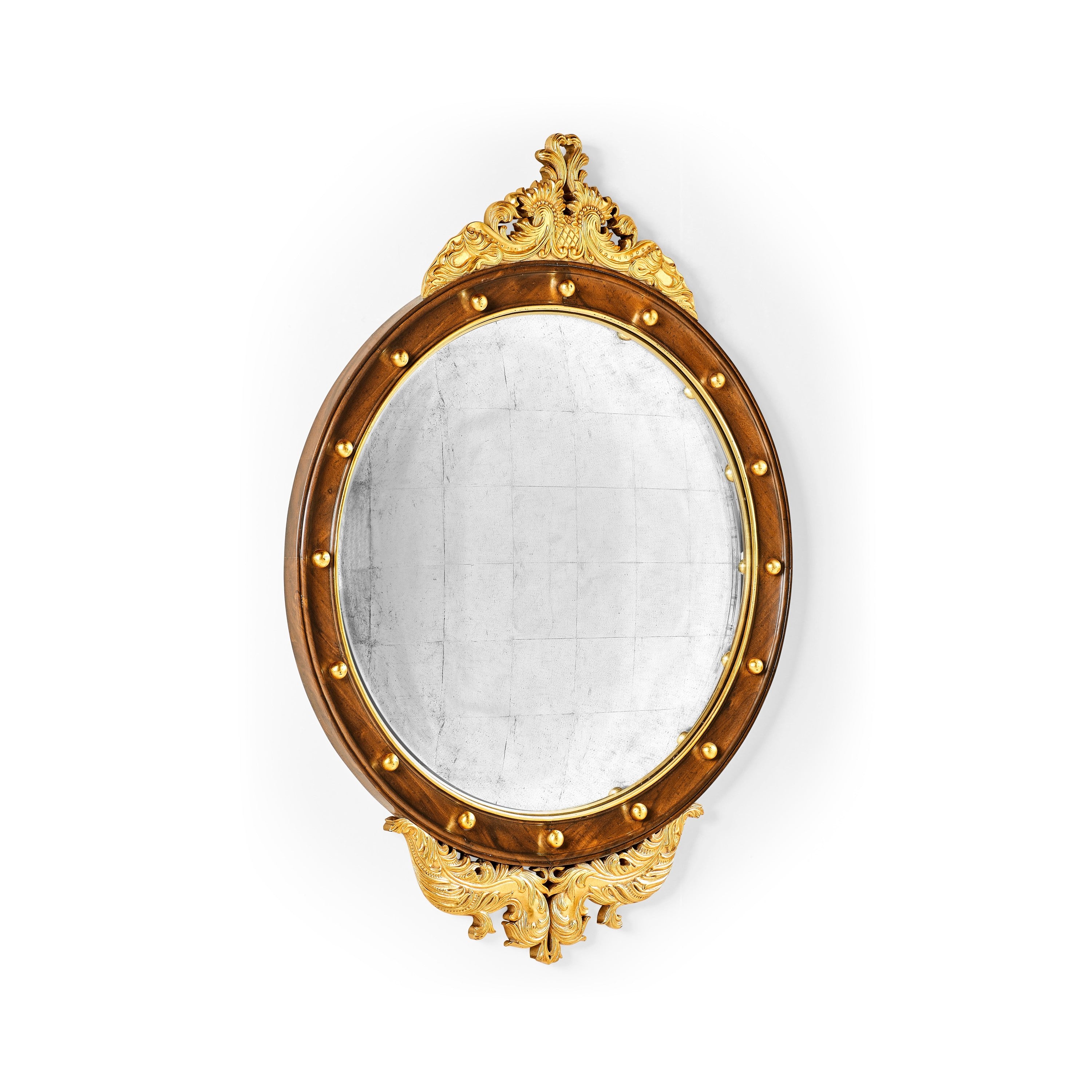 Jonathan Charles Regency Convex Eglomise Mirror ( 493028-GIL )