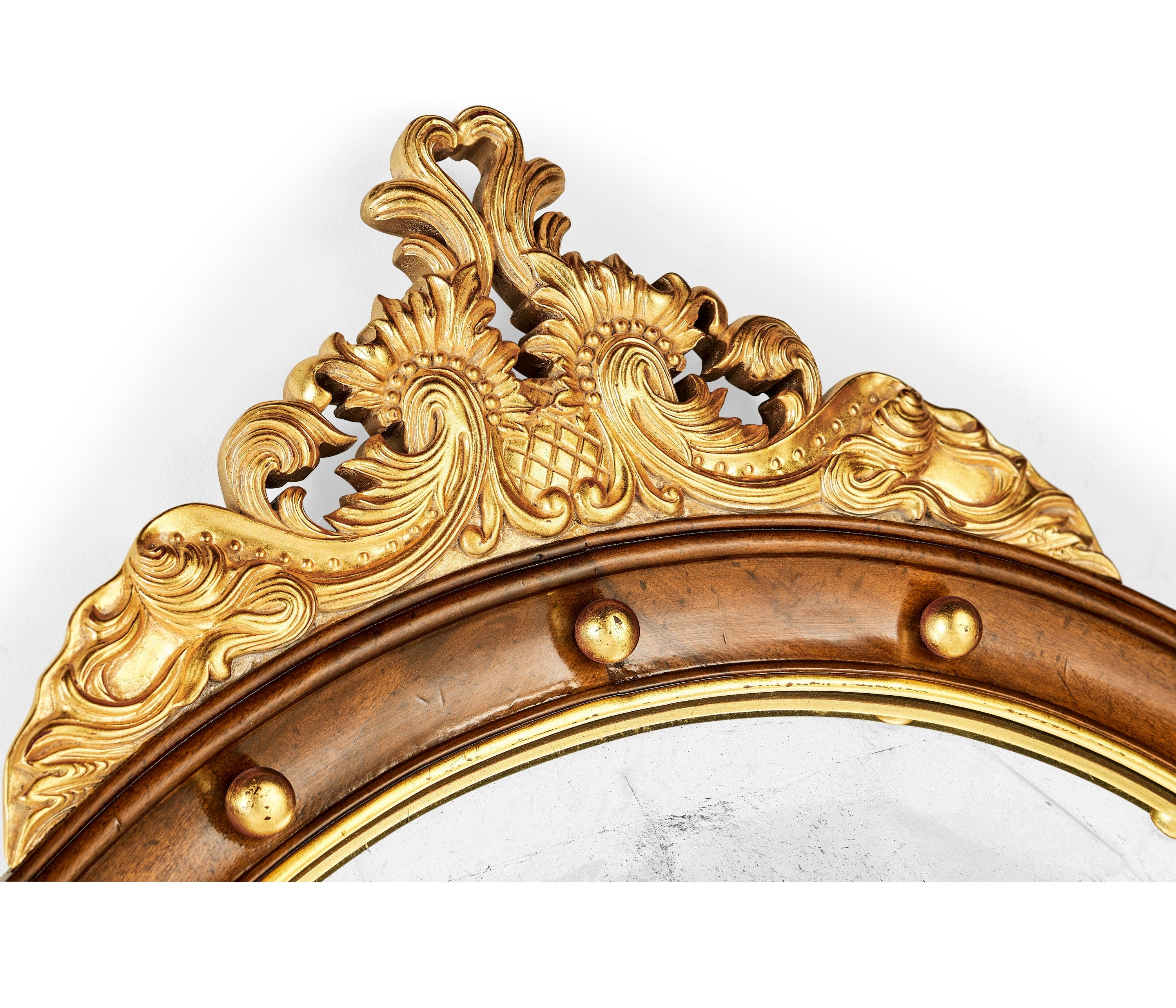 Jonathan Charles Regency Convex Eglomise Mirror ( 493028-GIL )