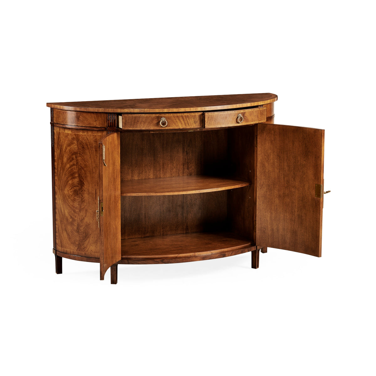 Jonathan Charles Crotch Walnut Demilune Sideboard ( 493075-CWM )