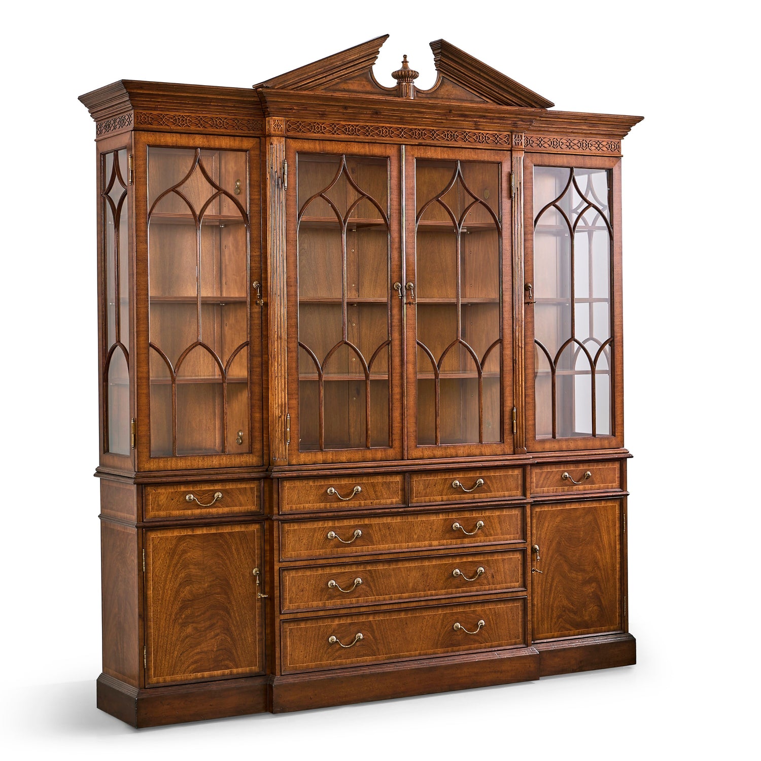 Jonathan Charles Triple Display Cabinet w/ Drawers