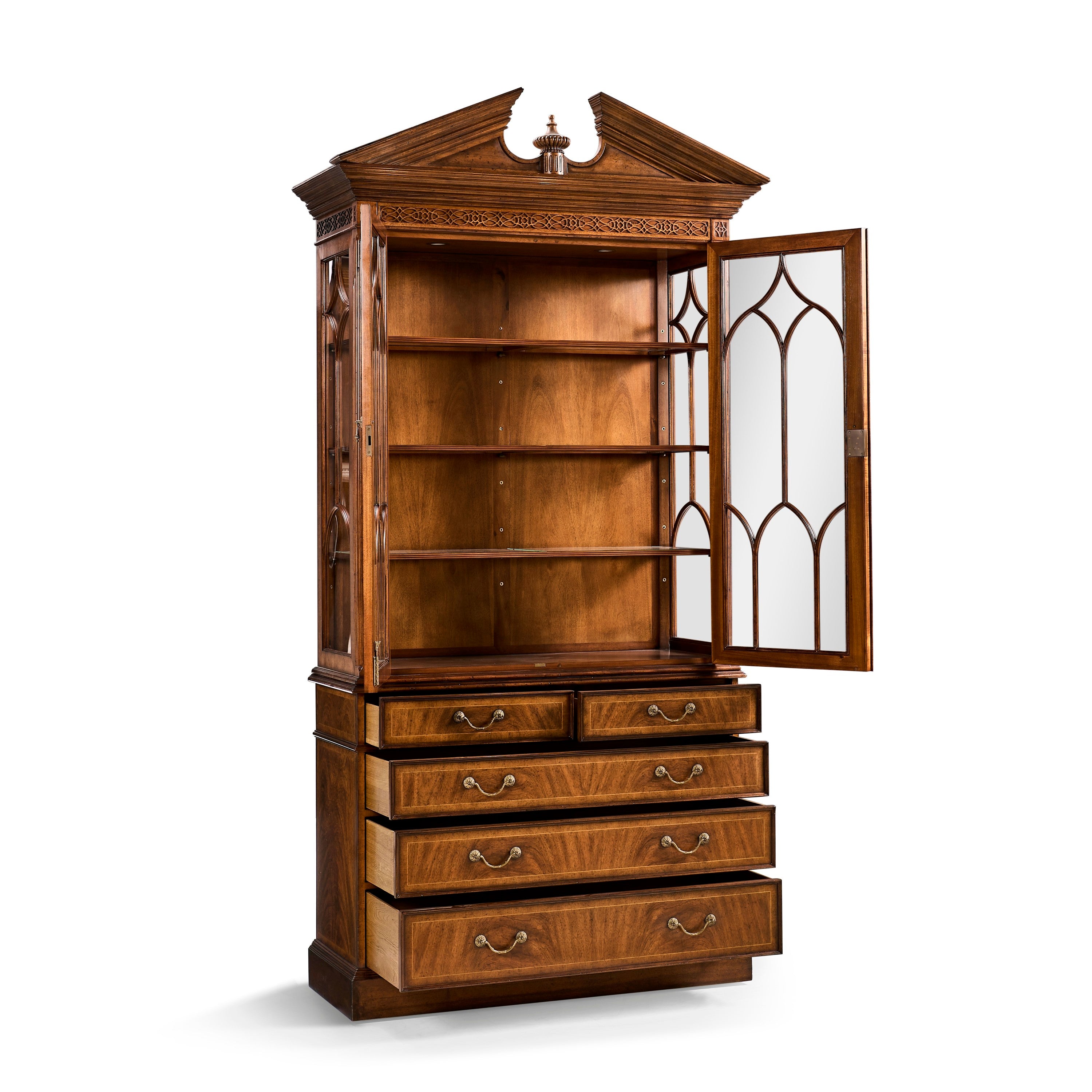 Jonathan Charles Glazed Display Cabinet w/ Drawers