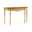Jonathan Charles Louis IV Style Narrow Gilded Console ( 493239-GIL )