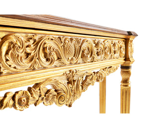 Jonathan Charles Louis IV Style Narrow Gilded Console ( 493239-GIL )