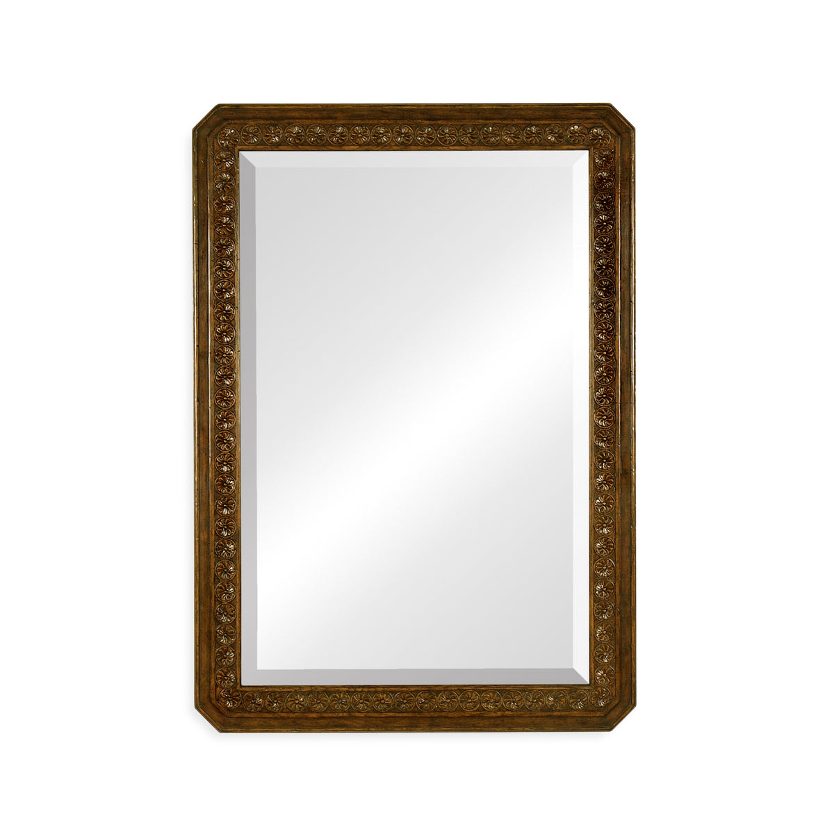 Jonathan Charles Dark Oak Rect Mirror with Carved Rosette ( 493116 )