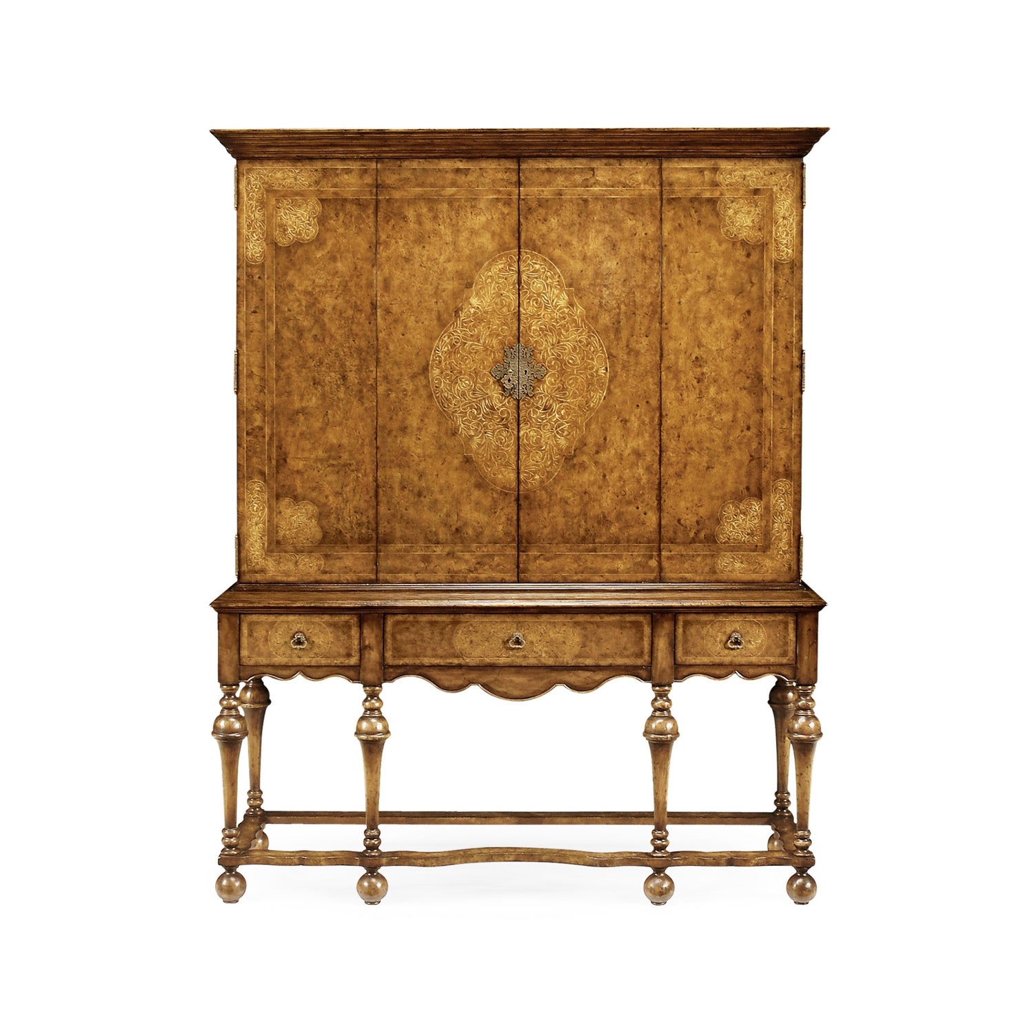 Jonathan Charles Burl Walnut & Seaweed TV Cabinet ( 493149-BWM )