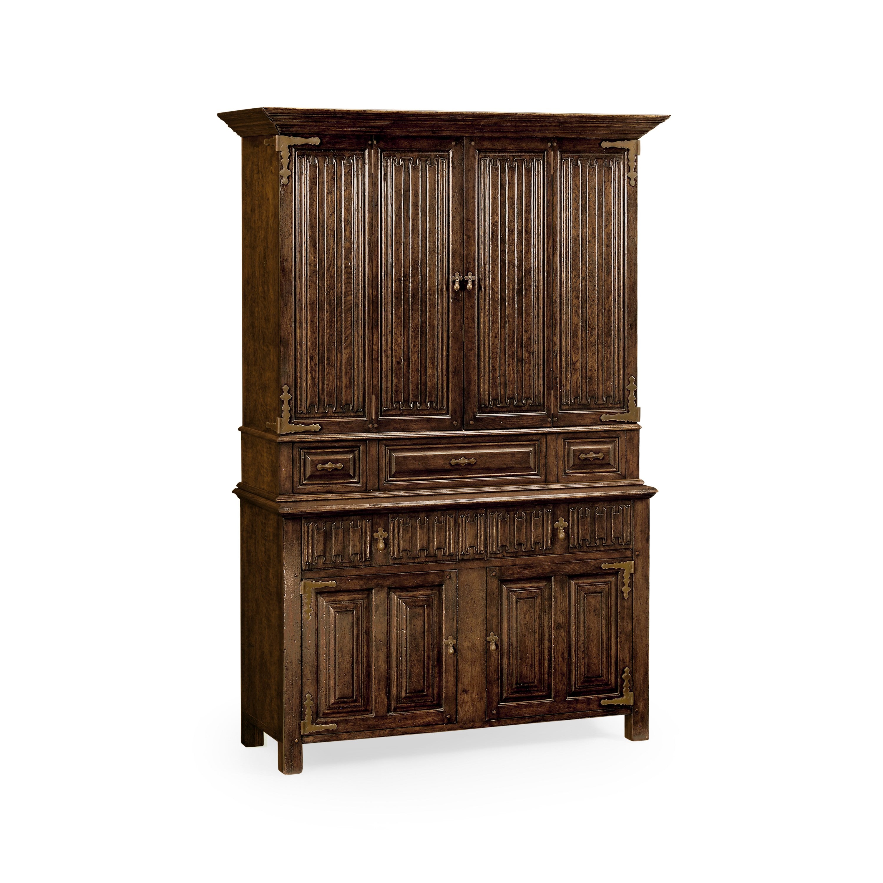 Jonathan Charles Linenfold Dark Oak TV Cabinet ( 493177-TDO )