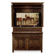 Jonathan Charles Linenfold Dark Oak TV Cabinet ( 493177-TDO )
