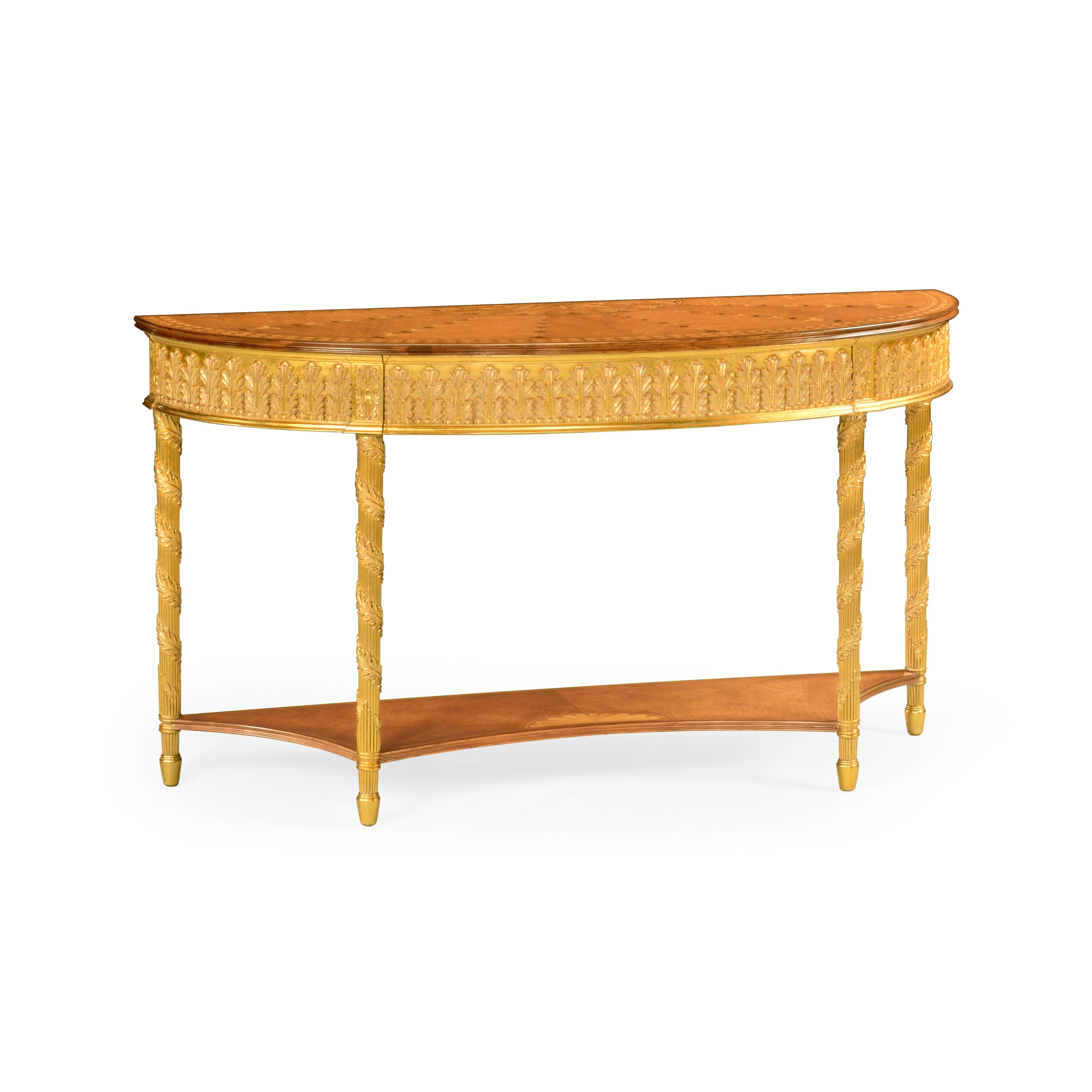 Jonathan Charles Gilded Console with Shelf (Large) ( 493187-GIL )