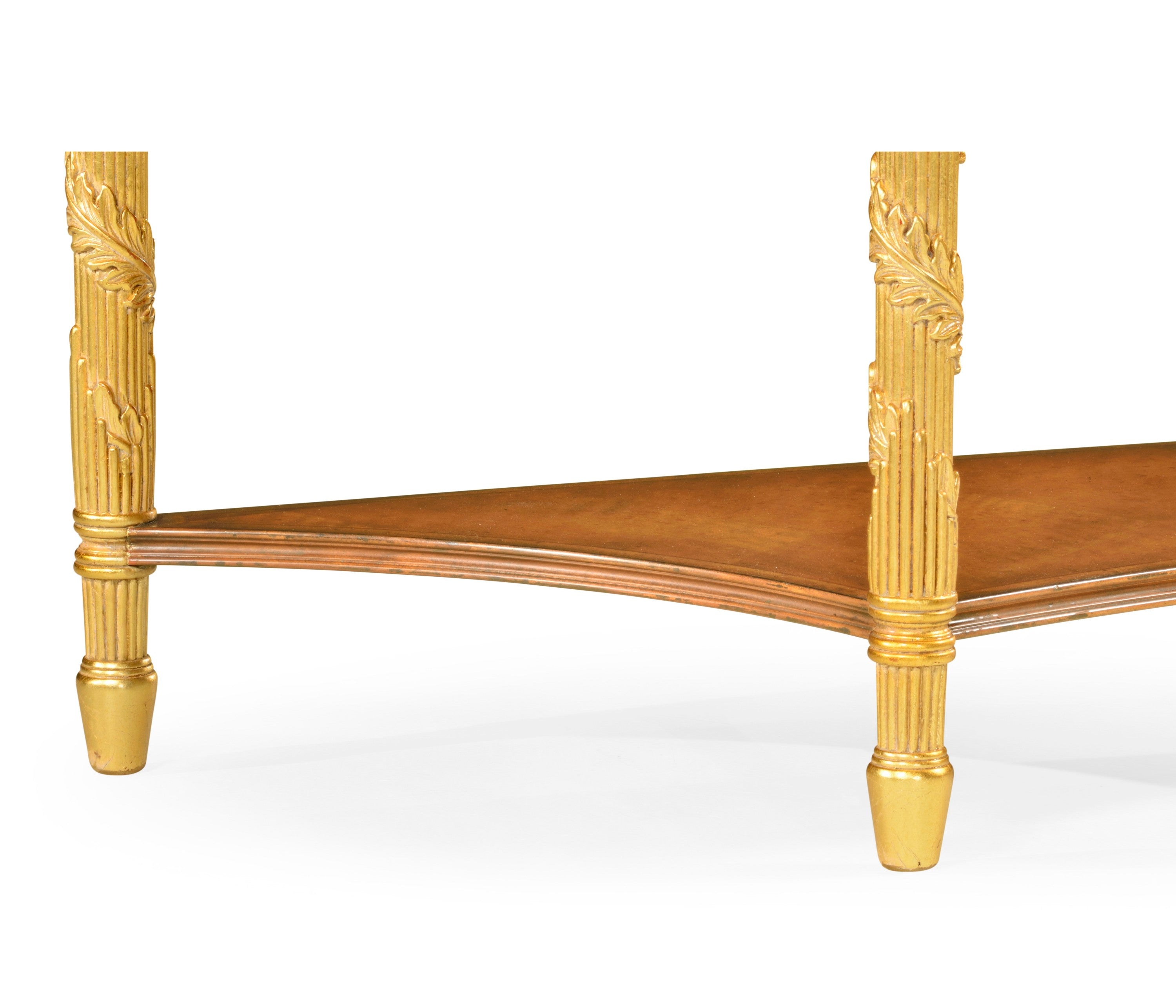 Jonathan Charles Gilded Console with Shelf (Large) ( 493187-GIL )