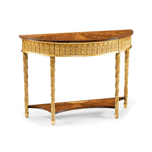 Jonathan Charles Small Gilded Console with Shelf ( 493208-GIL )
