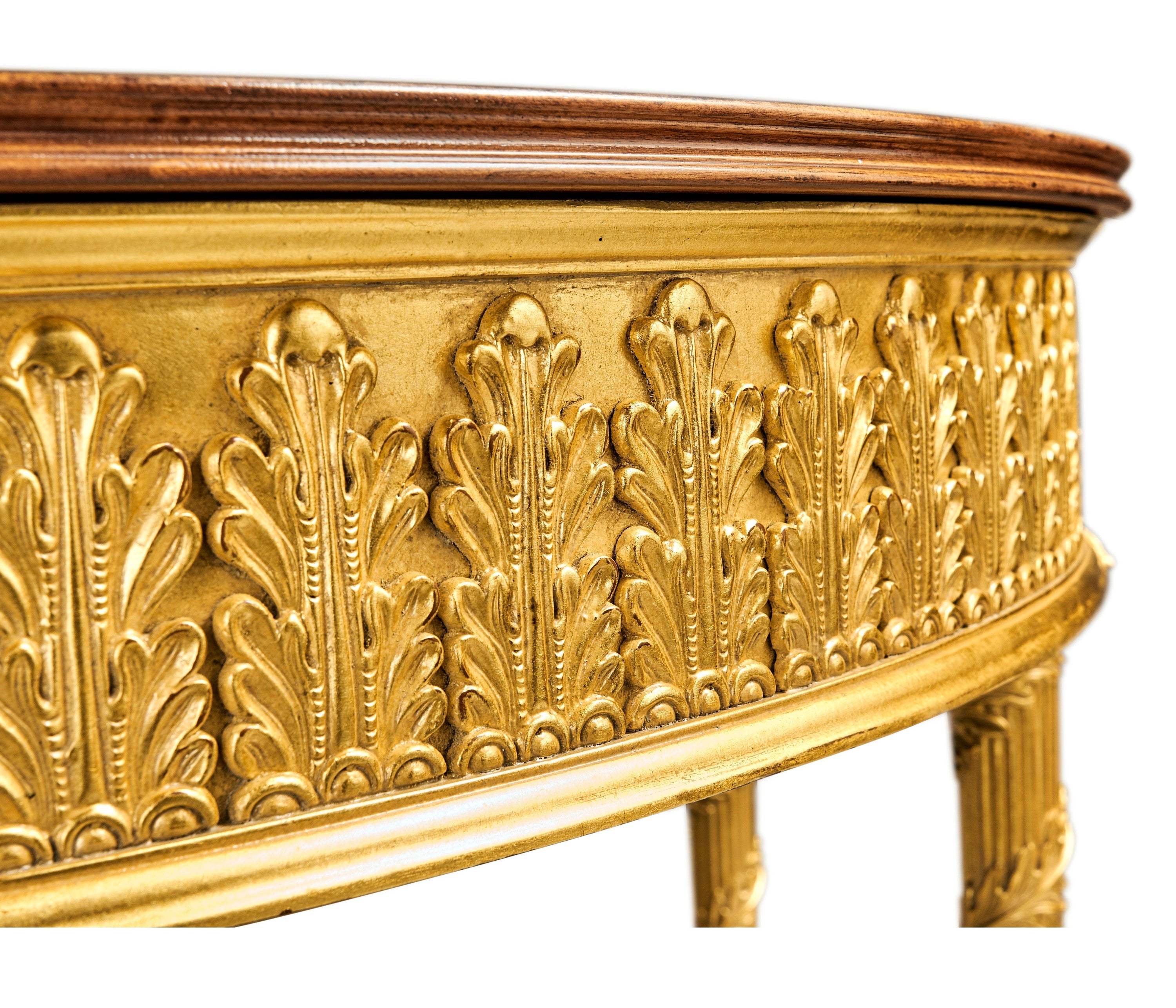 Jonathan Charles Small Gilded Console with Shelf ( 493208-GIL )