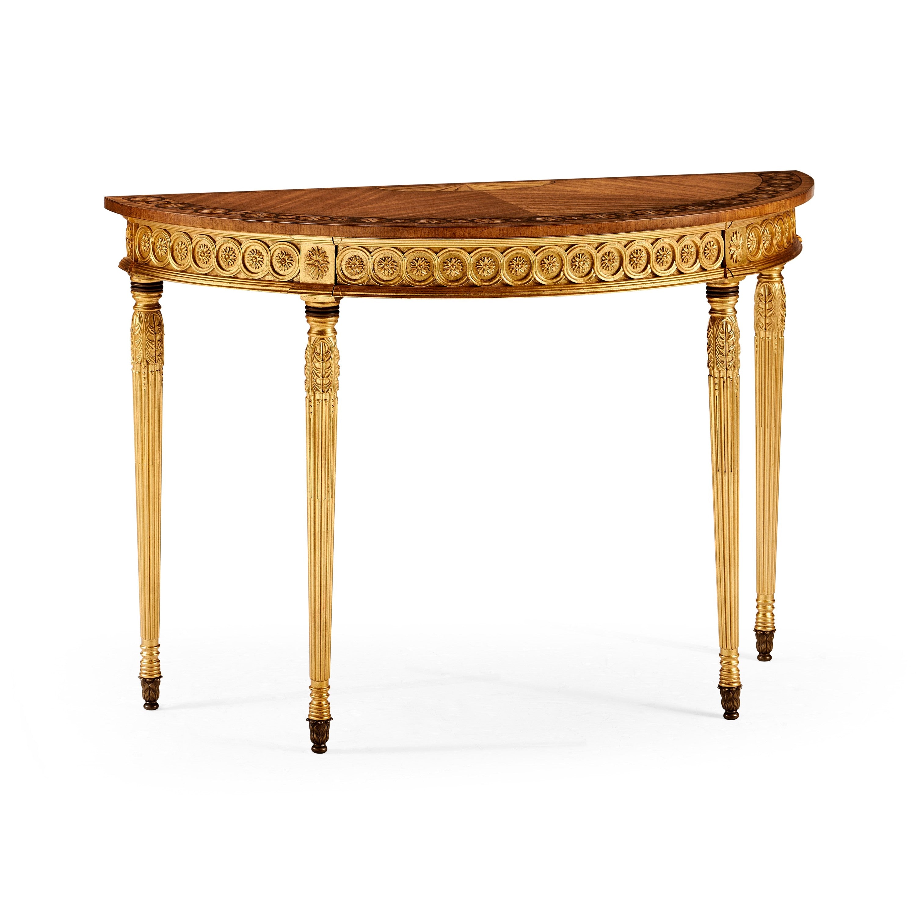 Jonathan Charles Gilded Demilune Console ( 493226-GIL )