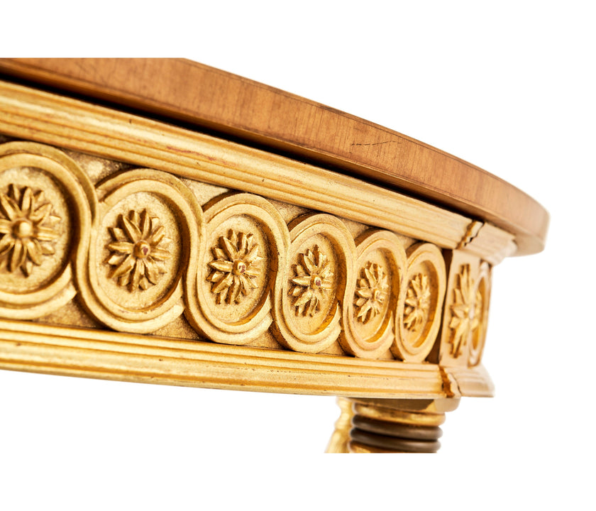 Jonathan Charles Gilded Demilune Console ( 493226-GIL )