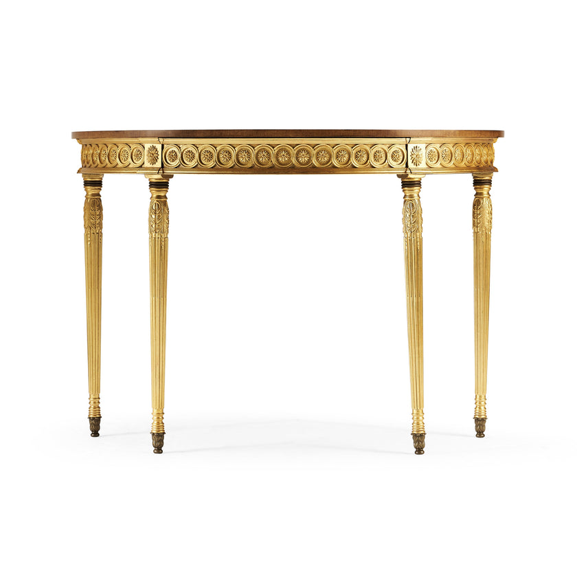 Jonathan Charles Gilded Demilune Console ( 493226-GIL )