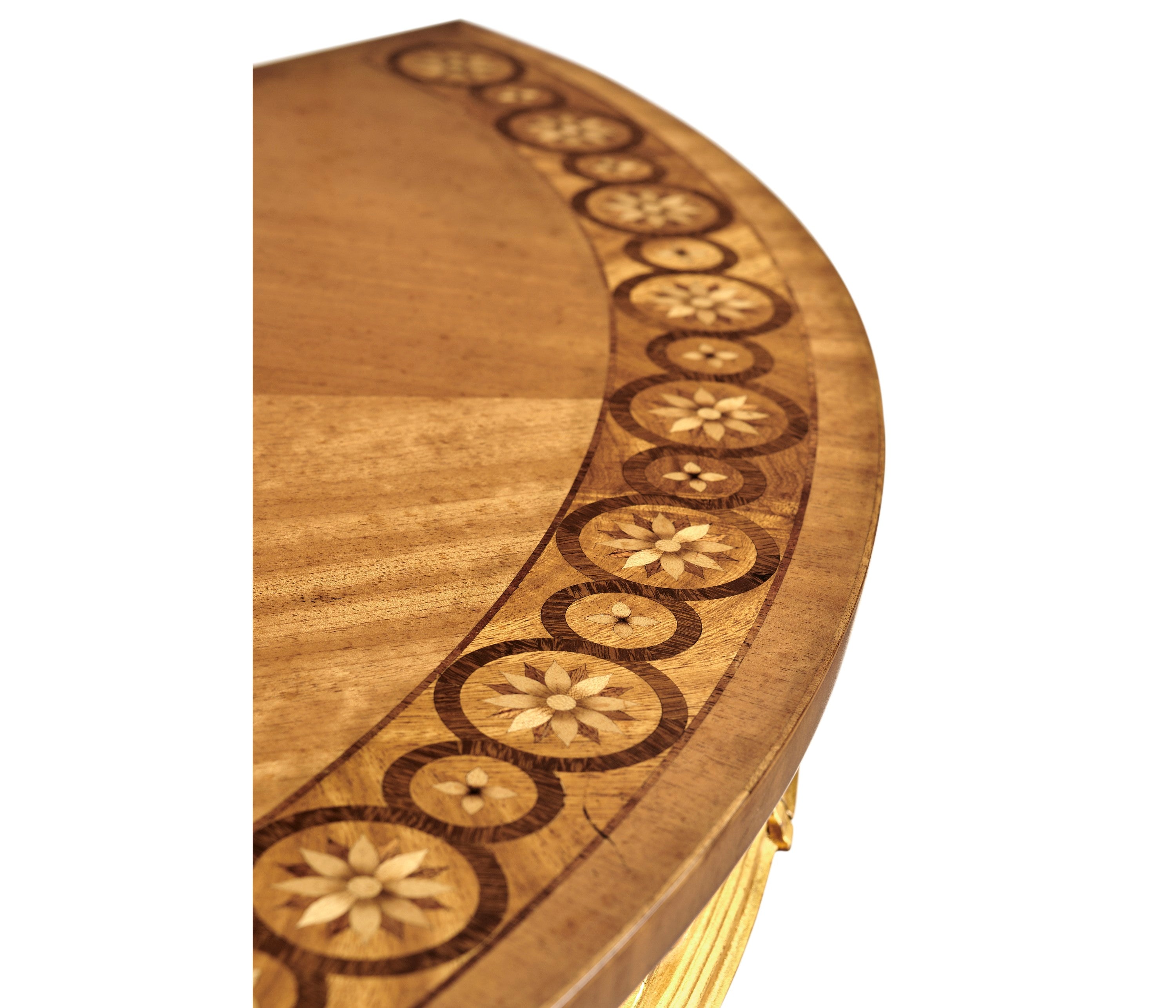 Jonathan Charles Gilded Demilune Console ( 493226-GIL )