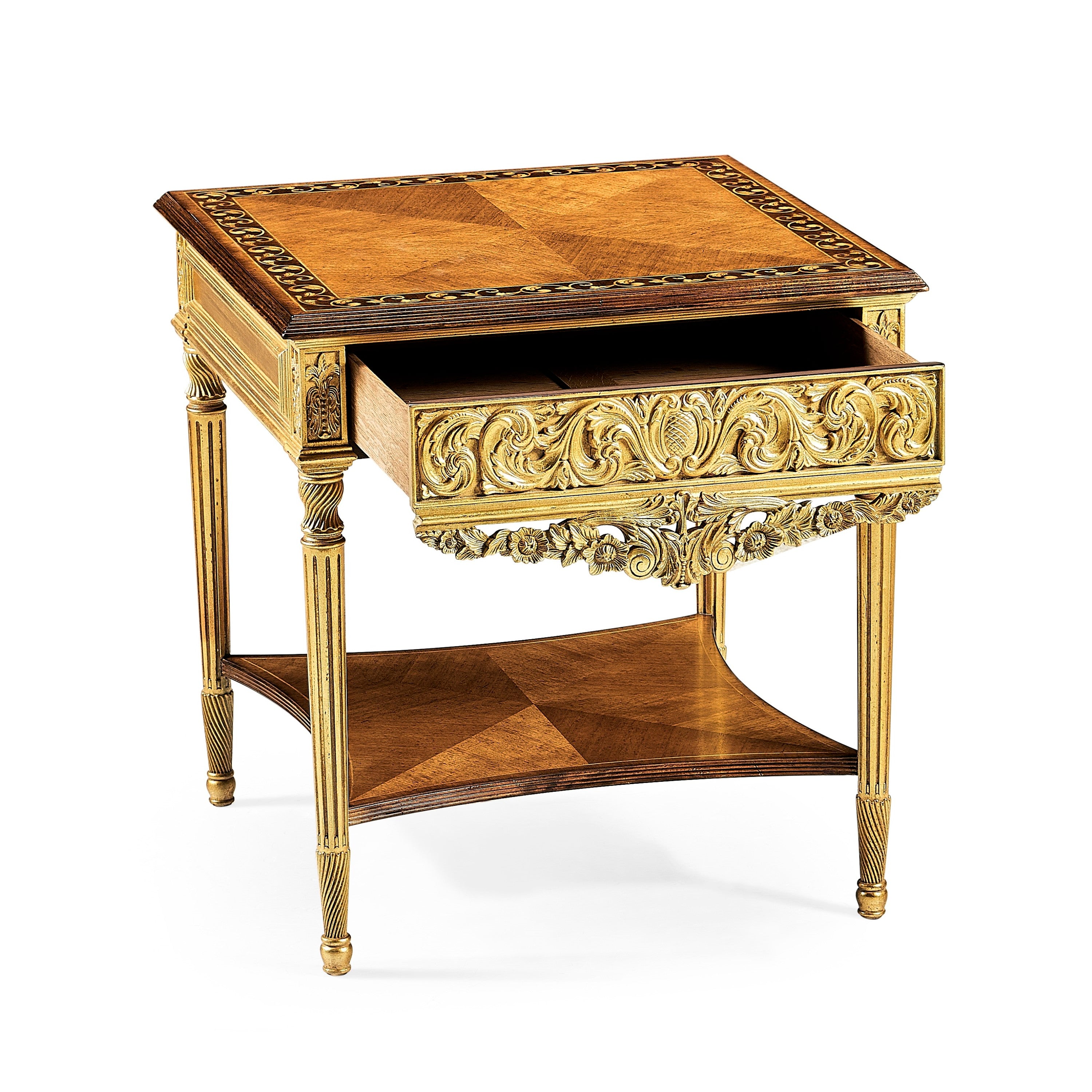 Jonathan Charles Louis XIV Style Square Side Table ( 493286-GIL )