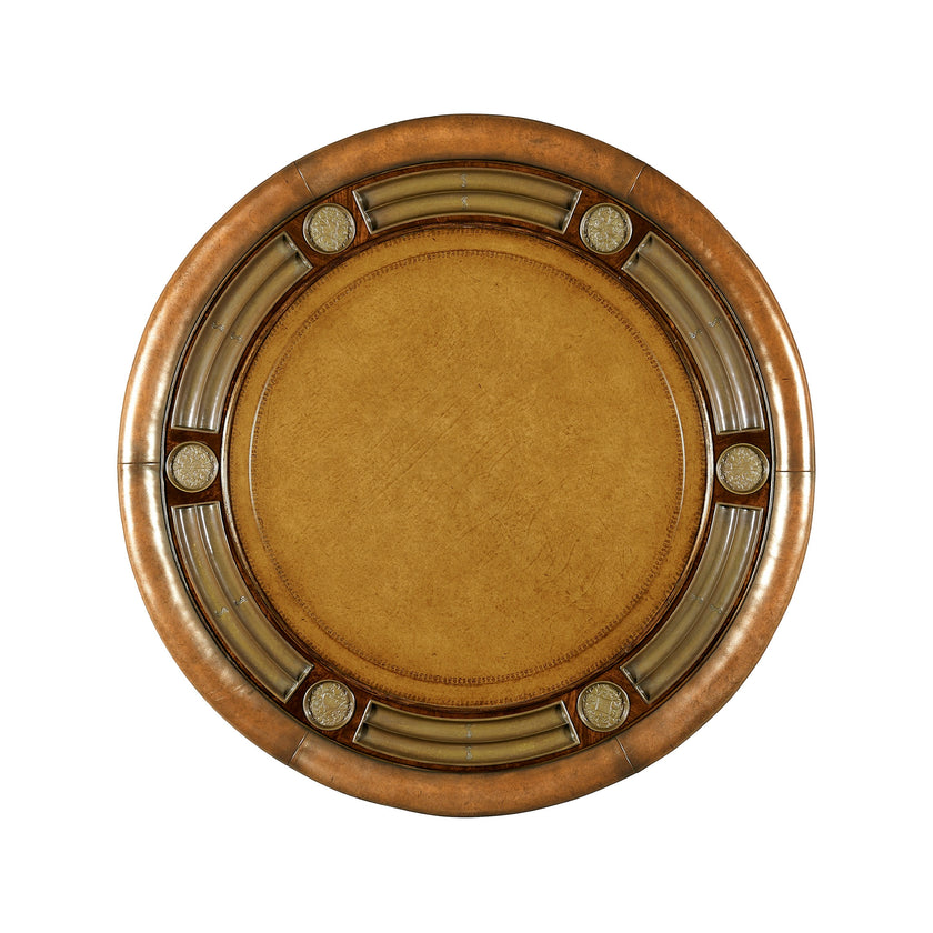 Jonathan Charles Mahogany Round Poker Table