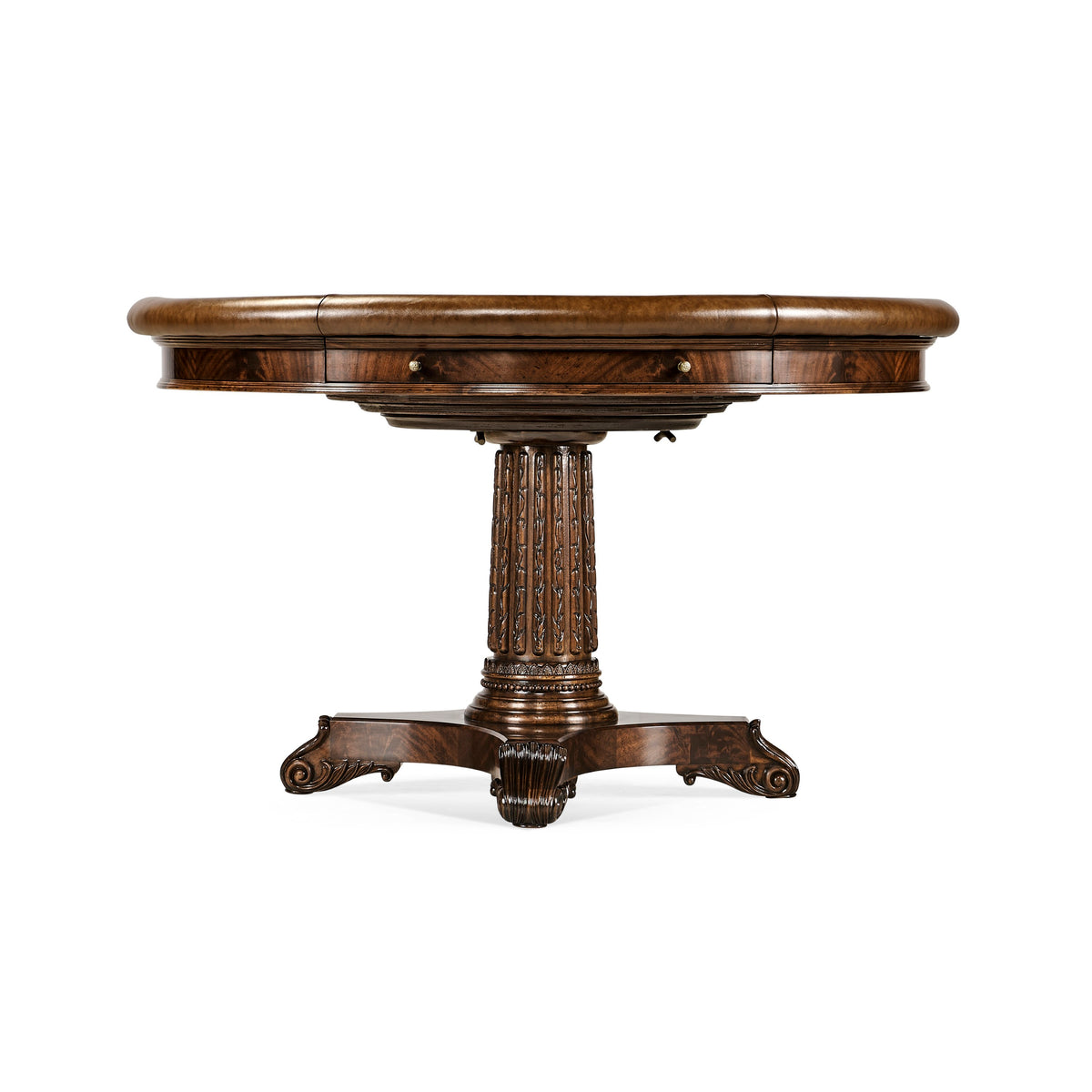 Jonathan Charles Mahogany Round Poker Table
