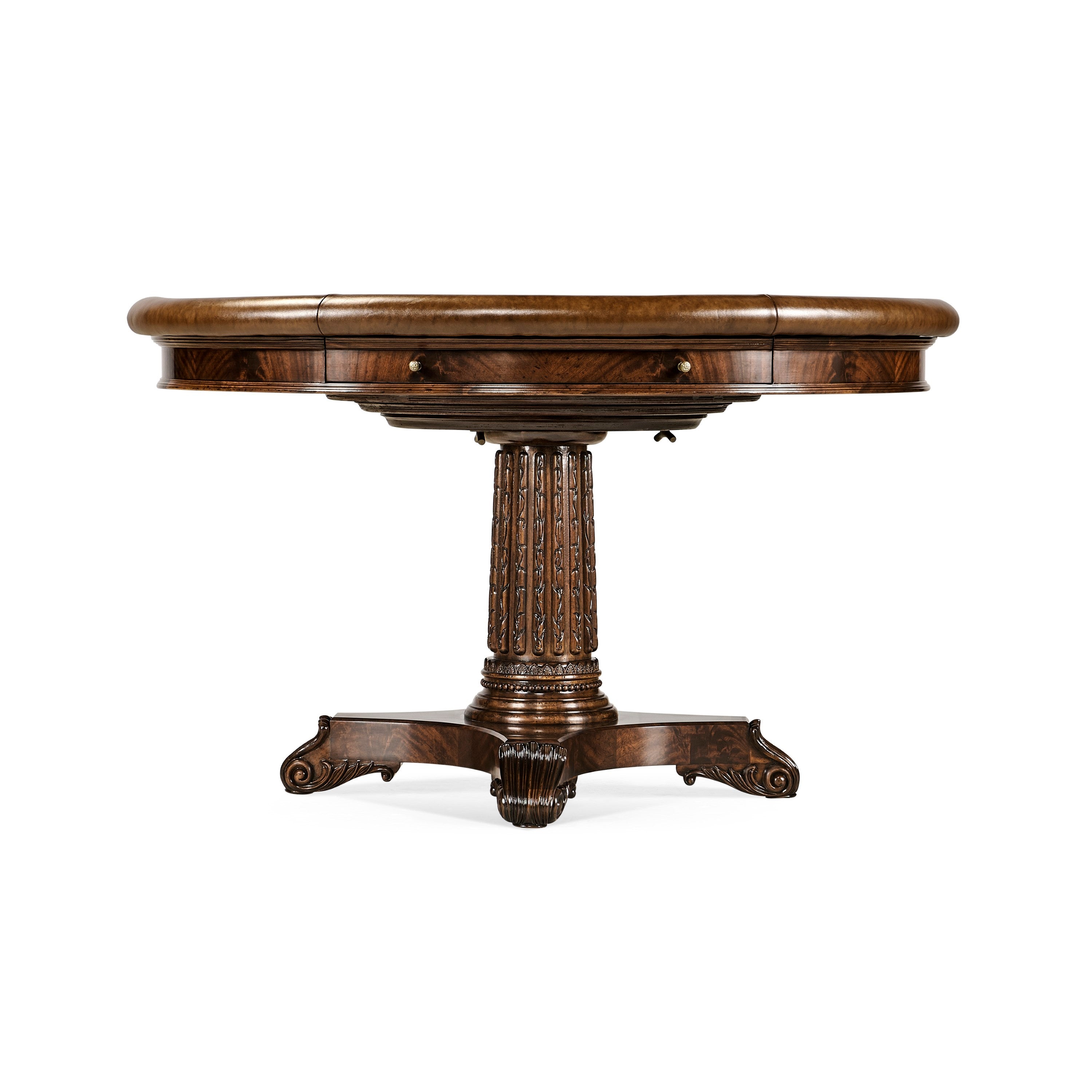 Jonathan Charles Mahogany Round Poker Table