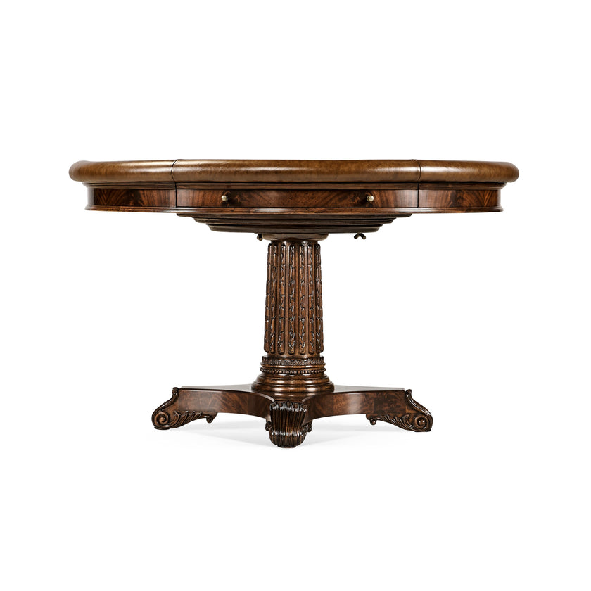 Jonathan Charles Mahogany Round Poker Table