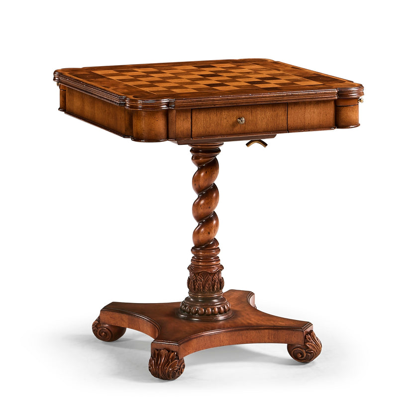 Jonathan Charles Oyster Veneer Games Table ( 493501-WAL )