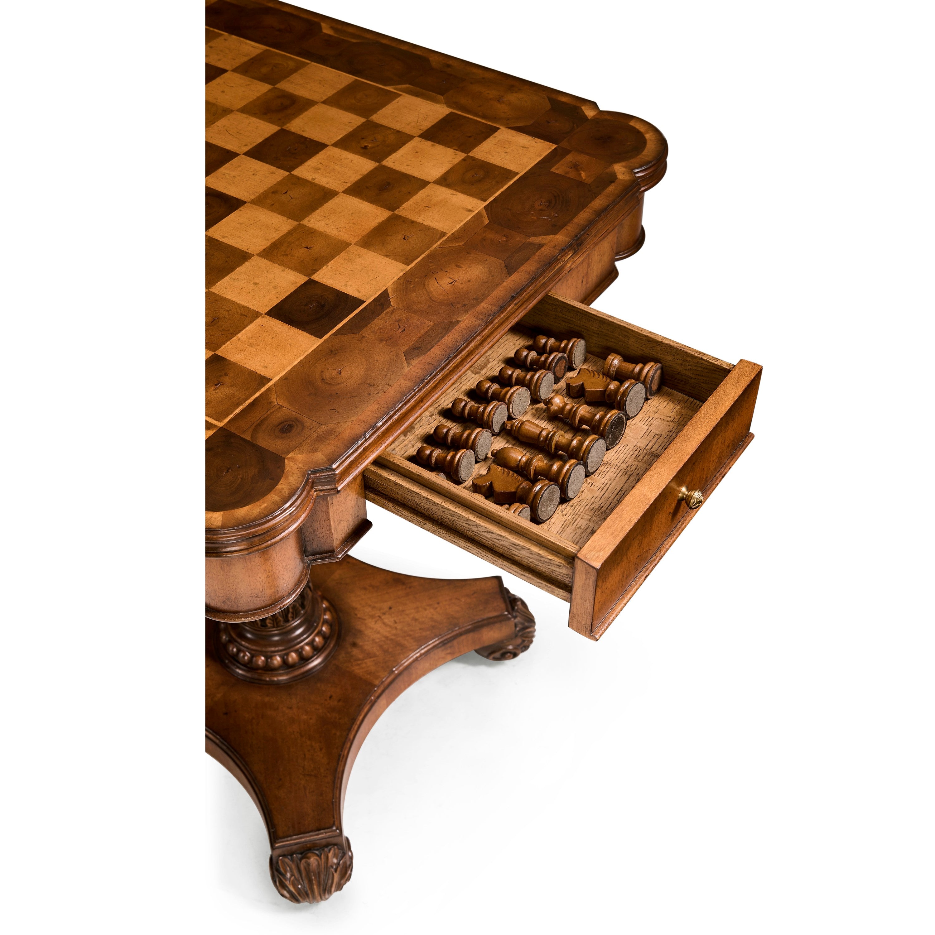 Jonathan Charles Oyster Veneer Games Table ( 493501-WAL )