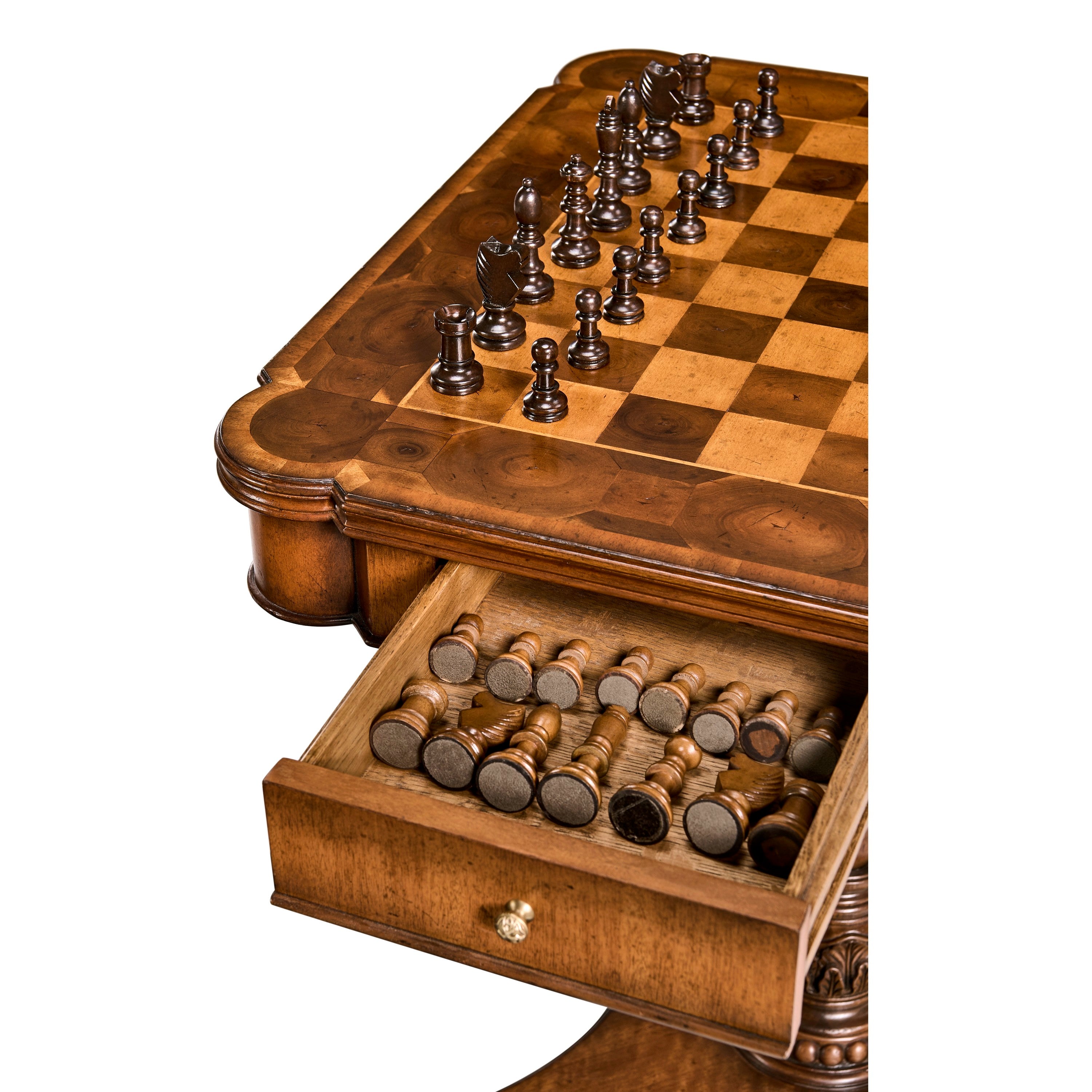 Jonathan Charles Oyster Veneer Games Table ( 493501-WAL )