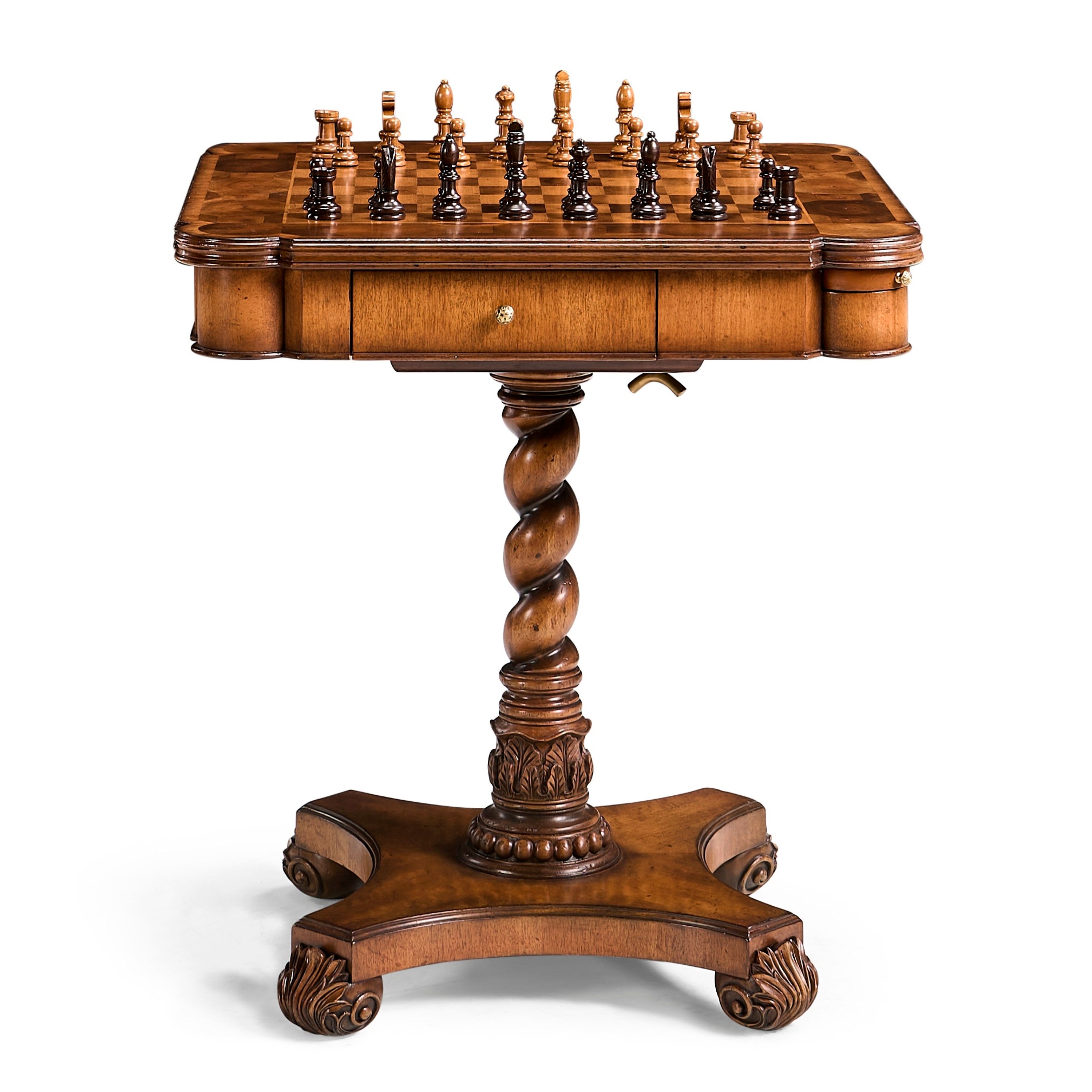 Jonathan Charles Oyster Veneer Games Table ( 493501-WAL )