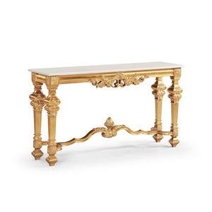 Jonathan Charles Marble Topped Baroque Gilded Console ( 493558-GIL )