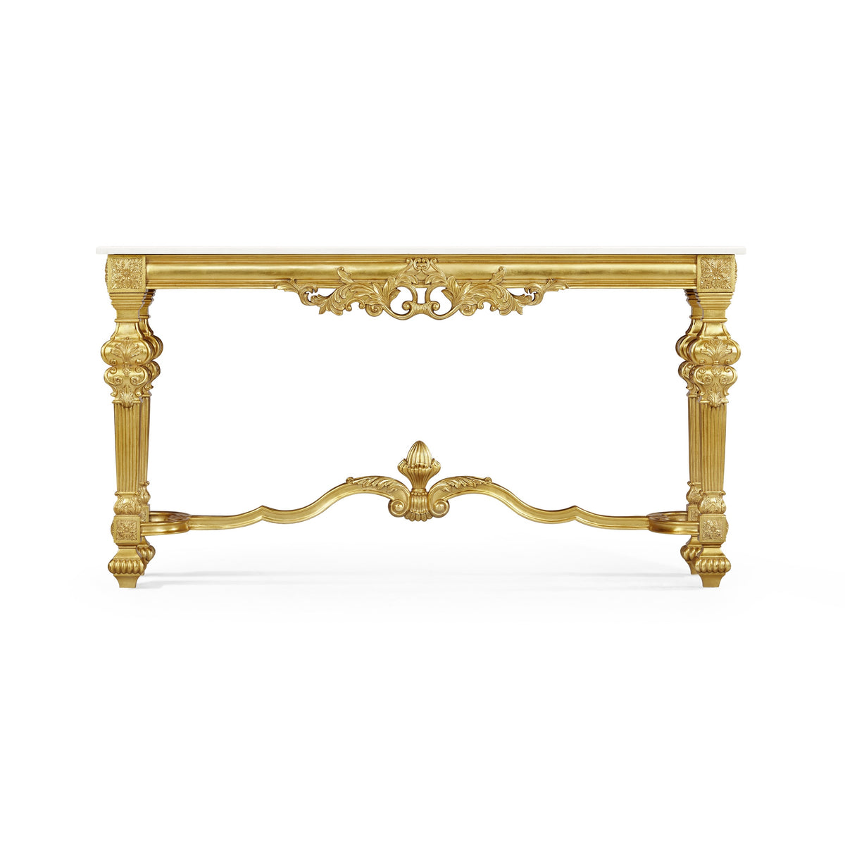 Jonathan Charles Marble Topped Baroque Gilded Console ( 493558-GIL )
