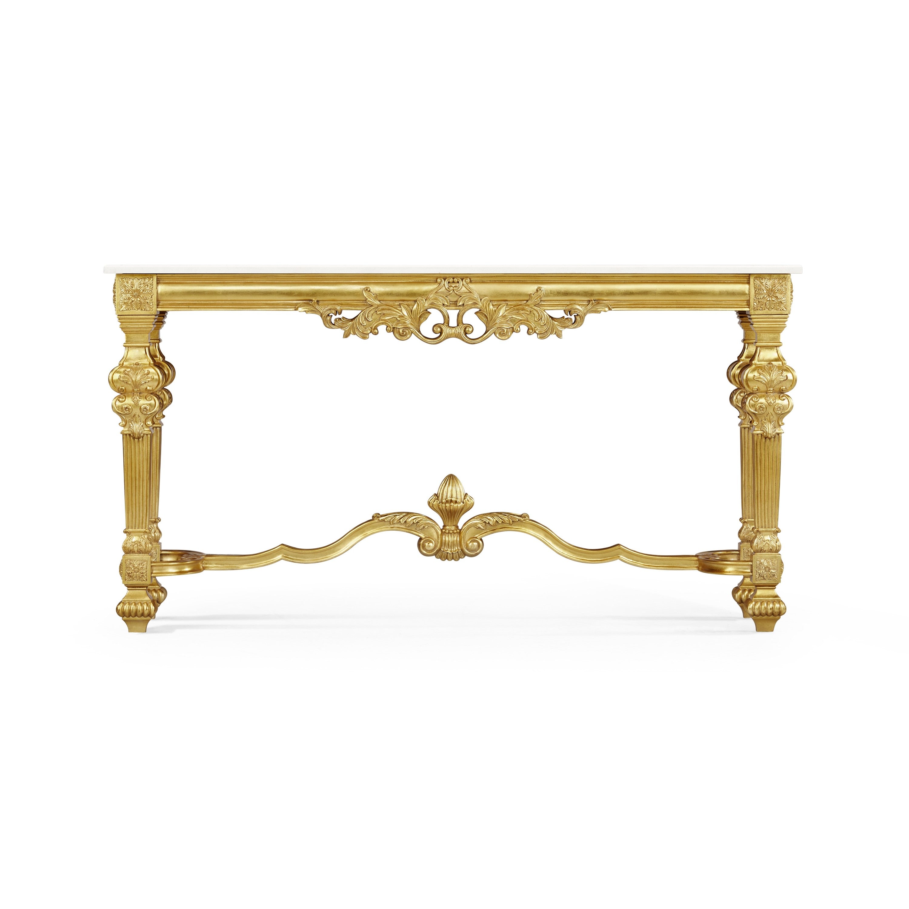 Jonathan Charles Marble Topped Baroque Gilded Console ( 493558-GIL )