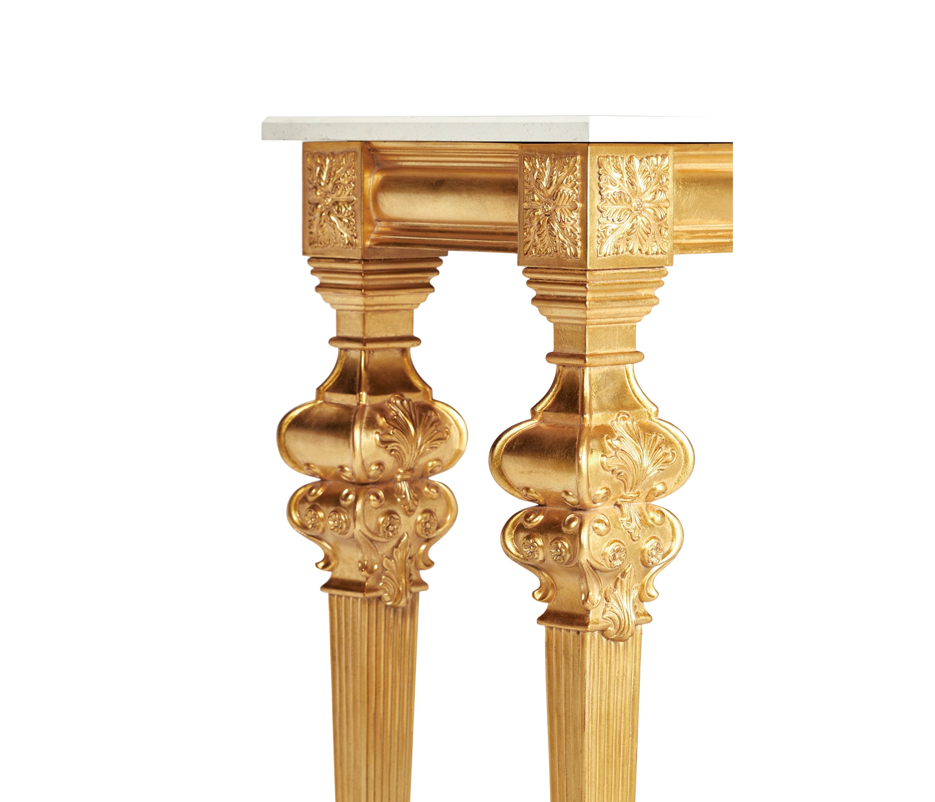 Jonathan Charles Marble Topped Baroque Gilded Console ( 493558-GIL )