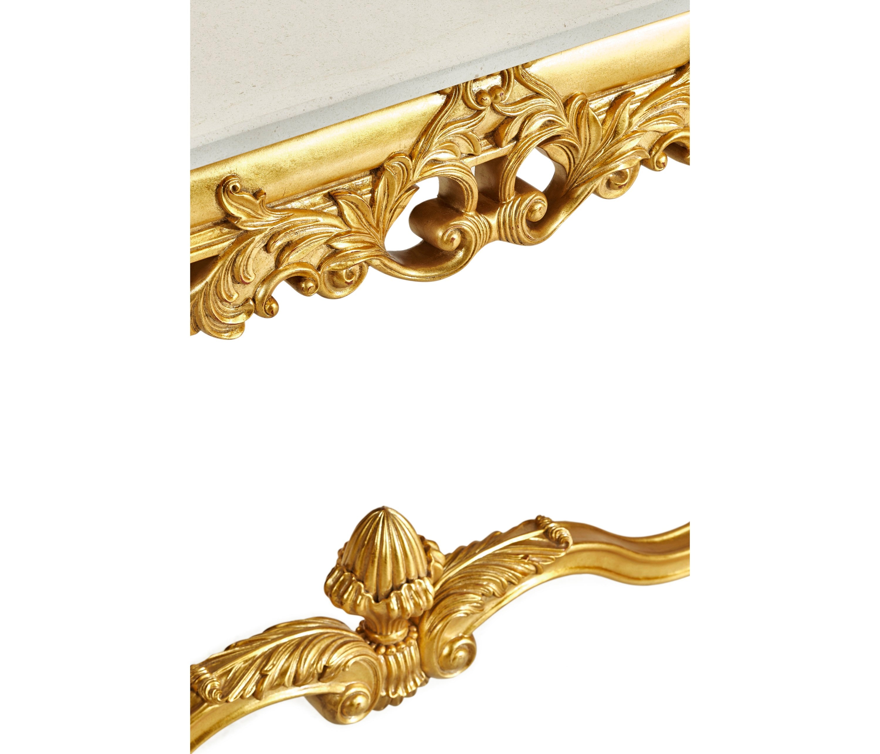 Jonathan Charles Marble Topped Baroque Gilded Console ( 493558-GIL )