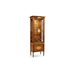 Jonathan Charles Narrow Satinwood Display Cabinet ( 493585-SAM )