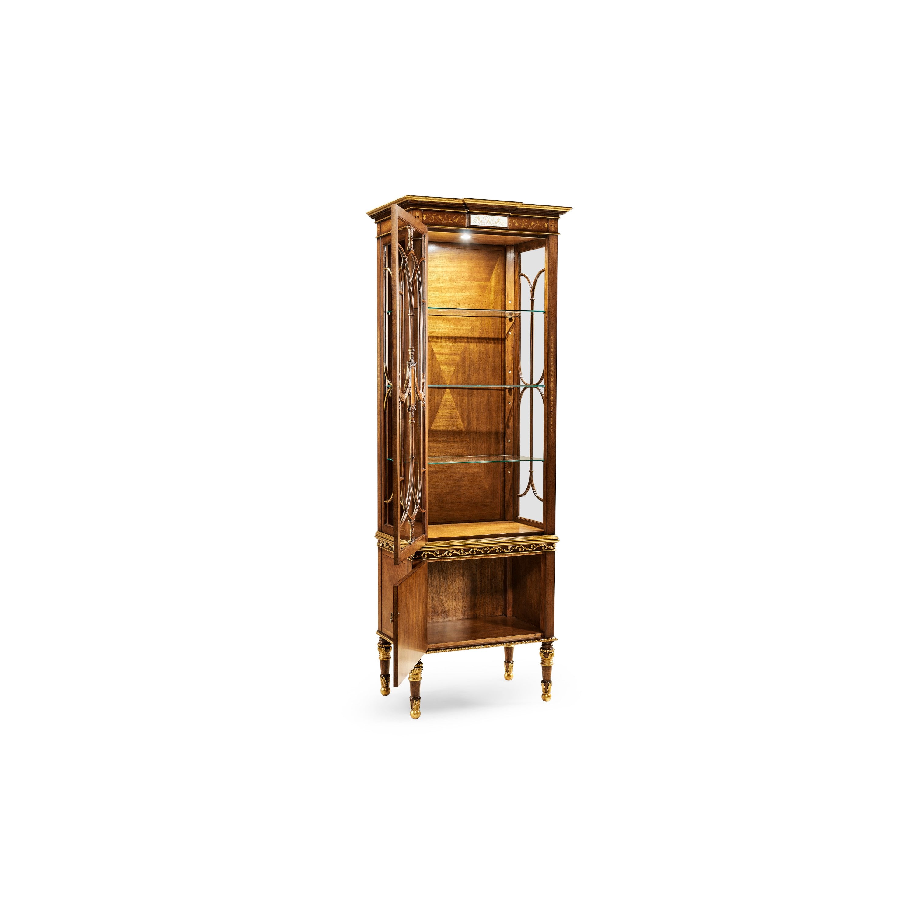 Jonathan Charles Narrow Satinwood Display Cabinet ( 493585-SAM )