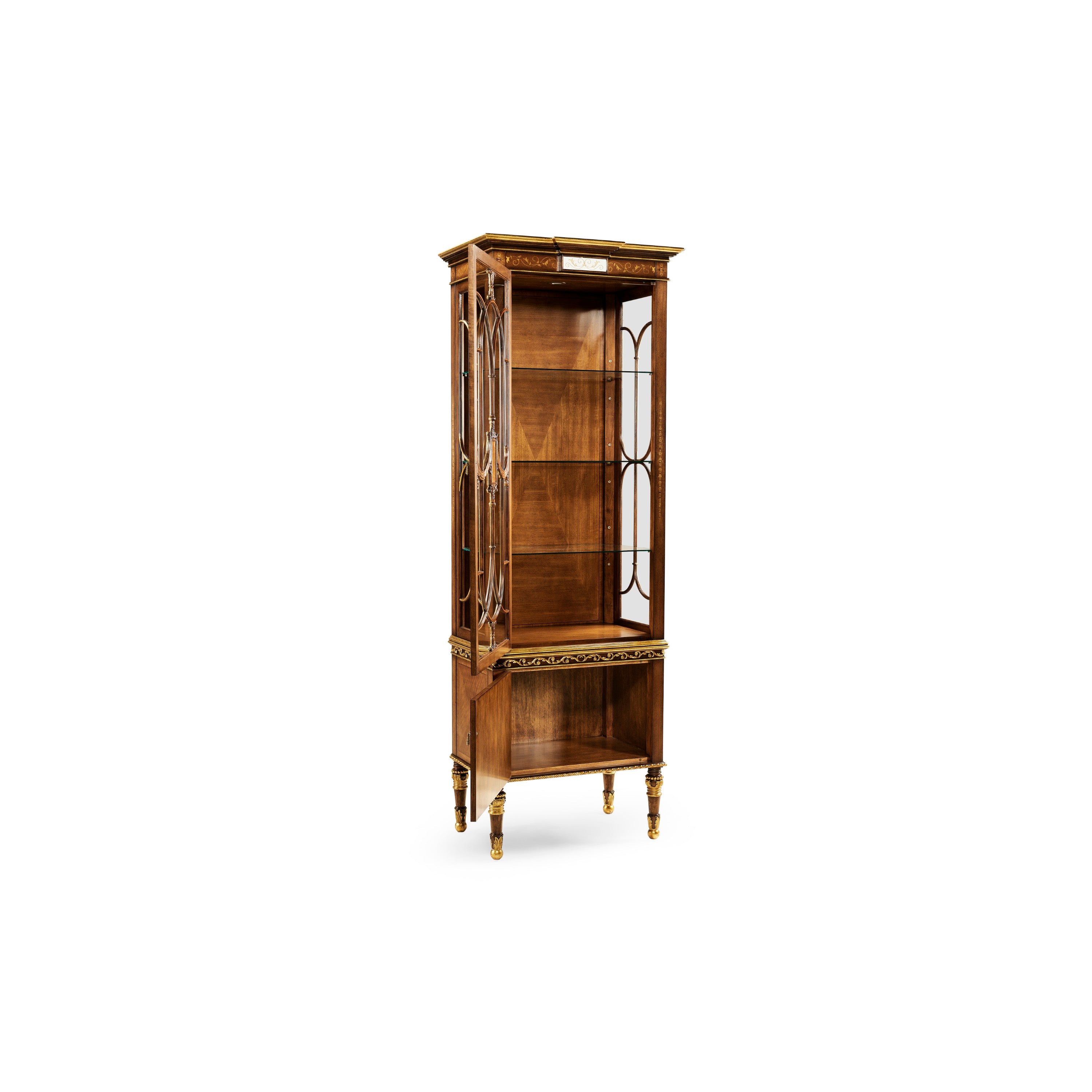 Jonathan Charles Narrow Satinwood Display Cabinet ( 493585-SAM )