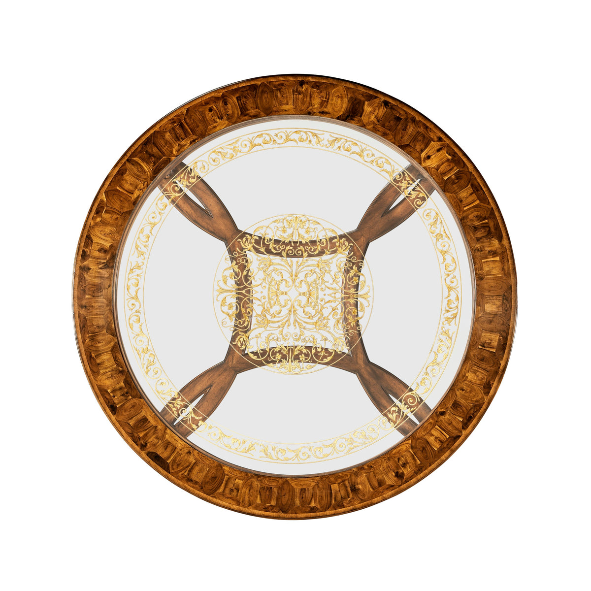 Jonathan Charles Circular Oyster & Eglomise Coffee Table ( 493849-WAL )