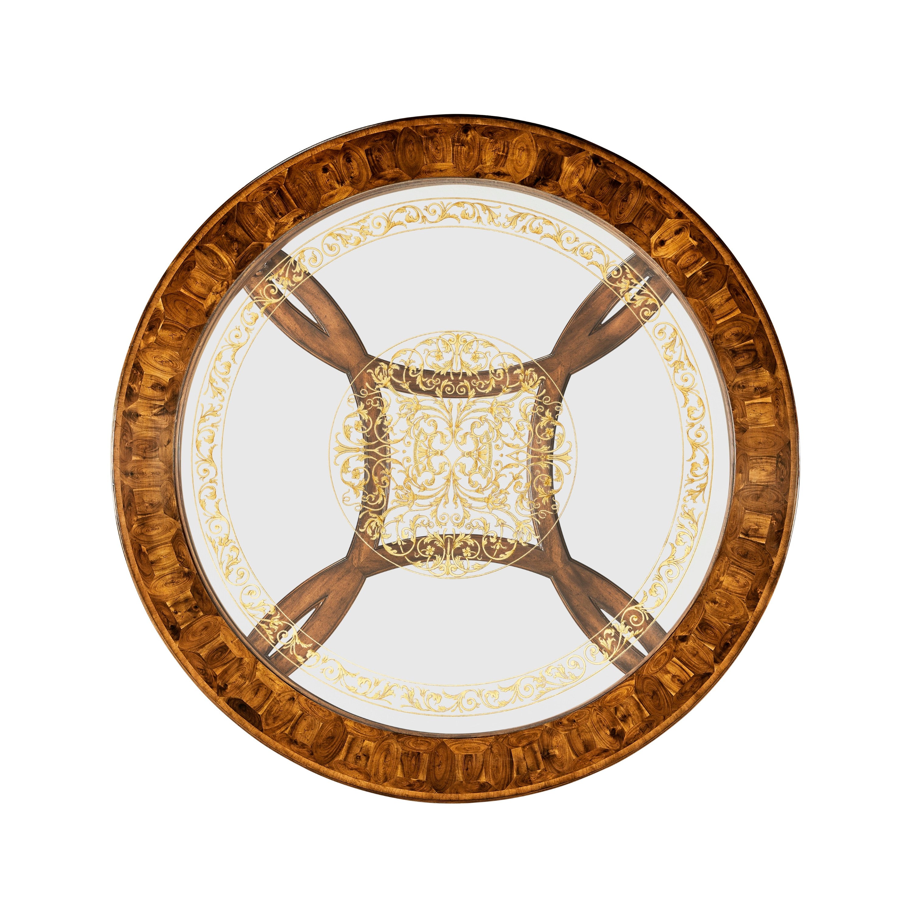 Jonathan Charles Circular Oyster & Eglomise Coffee Table ( 493849-WAL )