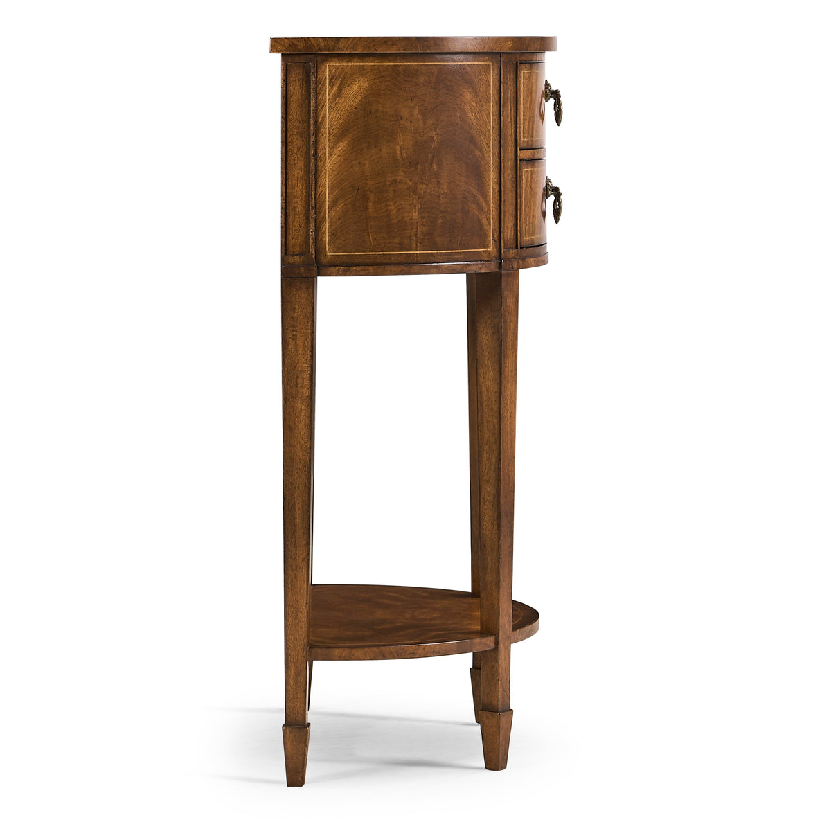 Jonathan Charles Crotch Walnut Demilune Narrow Tables ( 493929-CWM )