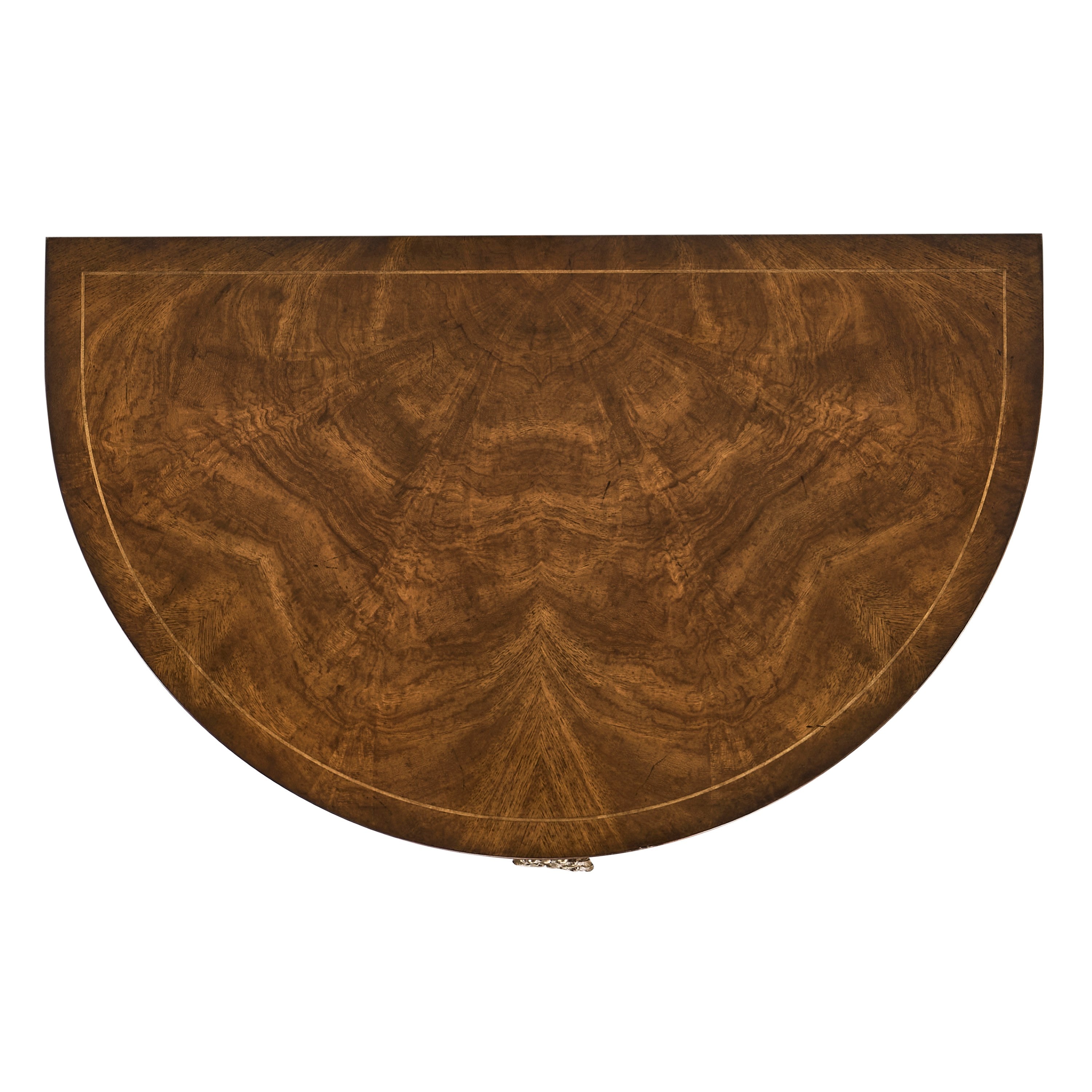 Jonathan Charles Crotch Walnut Demilune Narrow Tables ( 493929-CWM )