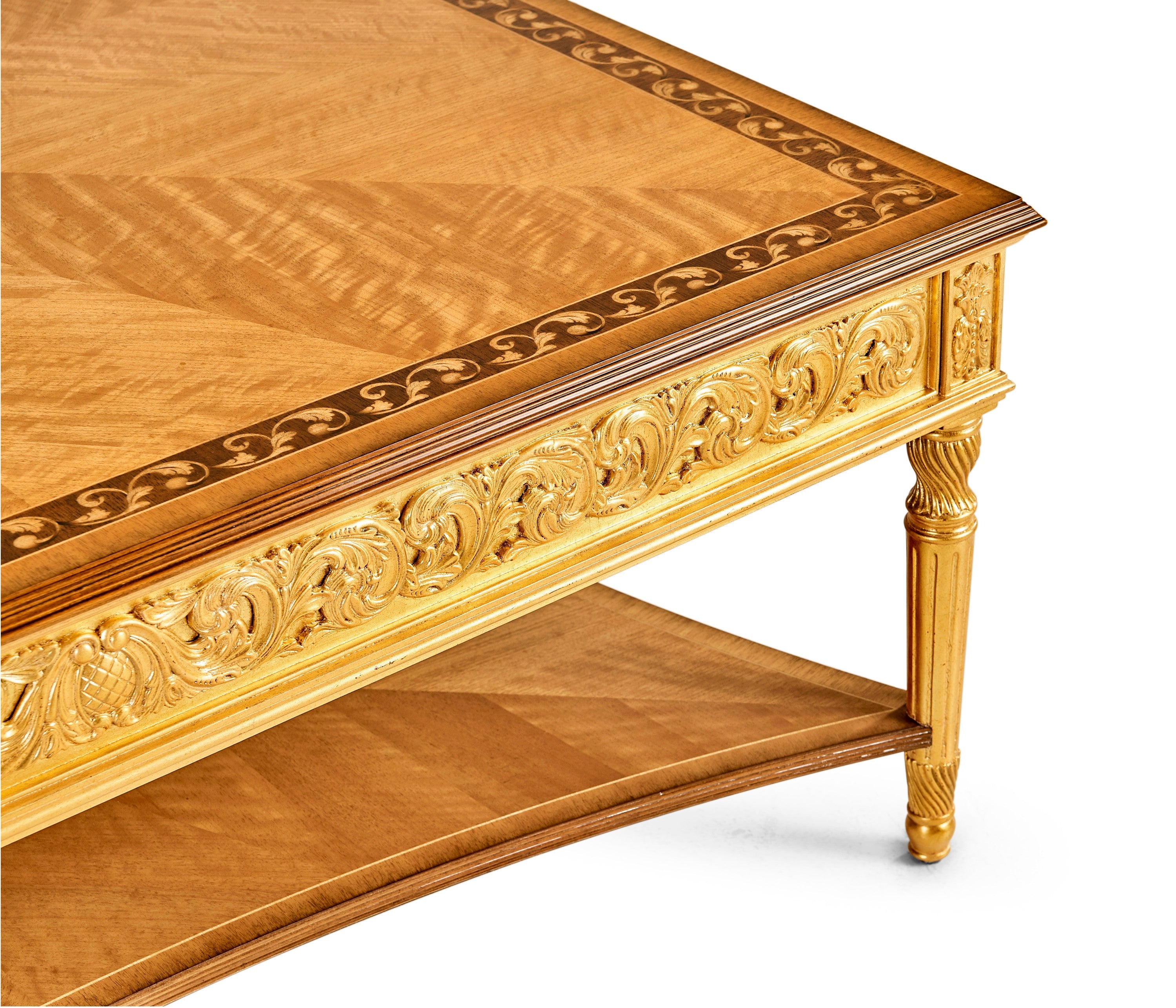 Jonathan Charles Louis XIV Style Square Coffee Table ( 494143-GIL )