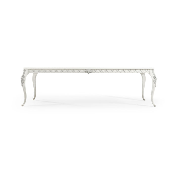 Jonathan Charles White Inversion Lattice Leg Dining Table