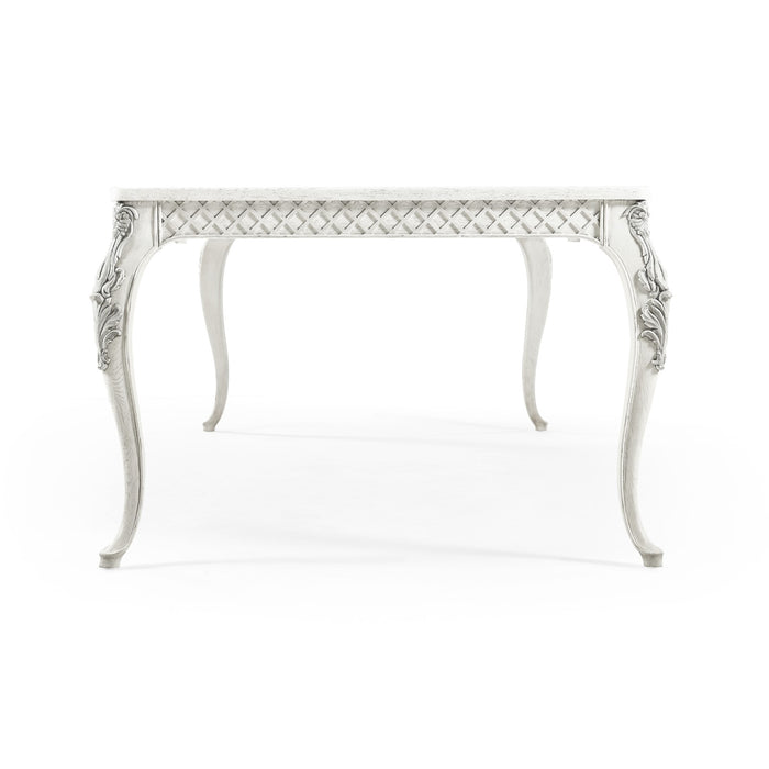 Jonathan Charles White Inversion Lattice Leg Dining Table