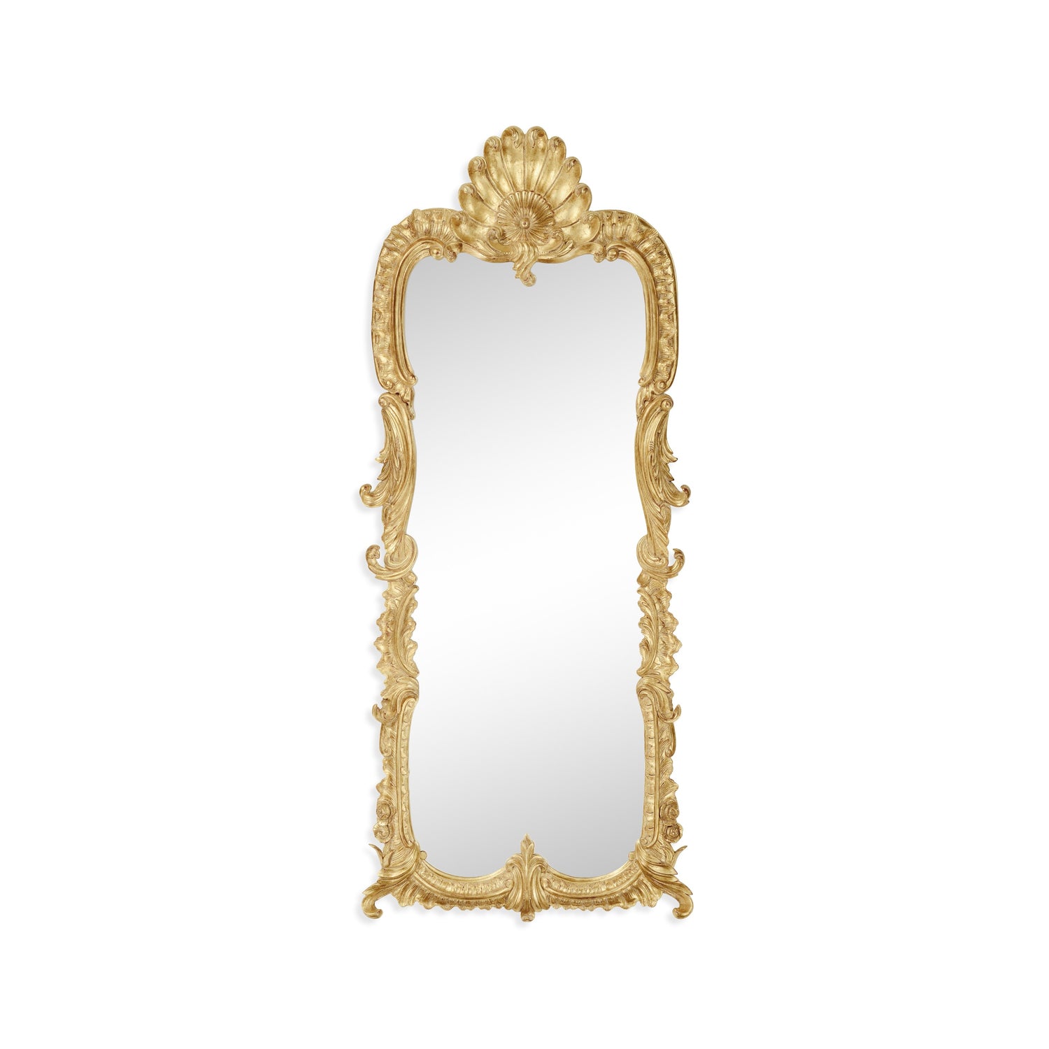 Jonathan Charles Tall Gilded Mirror with Scallop Shell ( 494373-GIL )