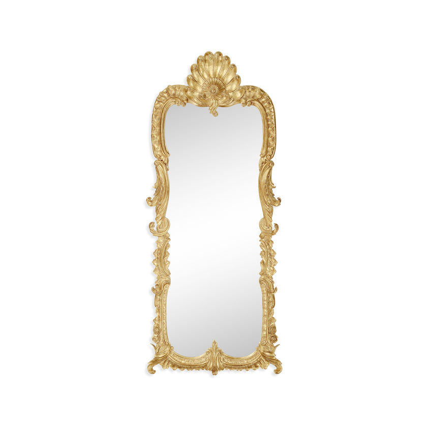 Jonathan Charles Tall Gilded Mirror with Scallop Shell ( 494373-GIL )