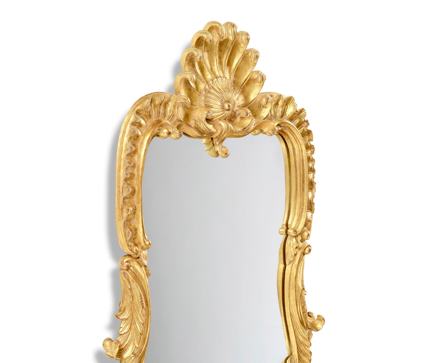 Jonathan Charles Tall Gilded Mirror with Scallop Shell ( 494373-GIL )