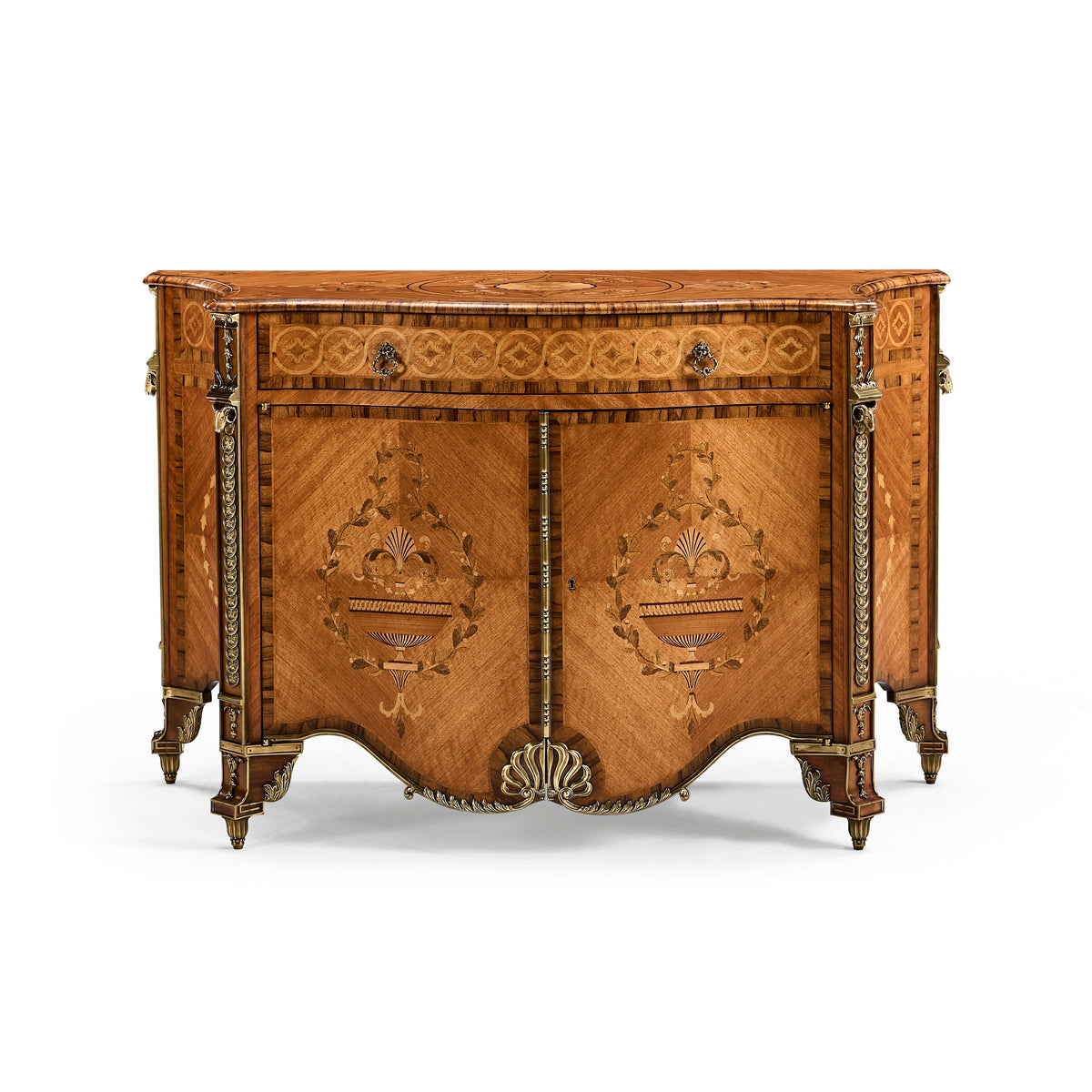 Jonathan Charles Chippendale Style Cabinet Chest Drawers