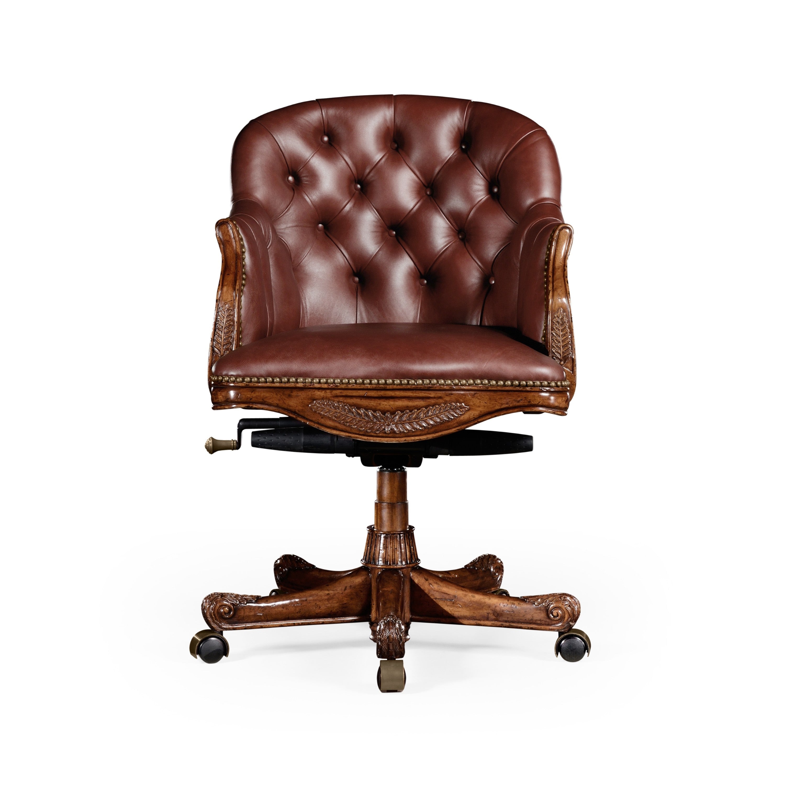 Jonathan Charles Chesterfield Style Mahogany Office Chair ( 494395-MAH-L016 )