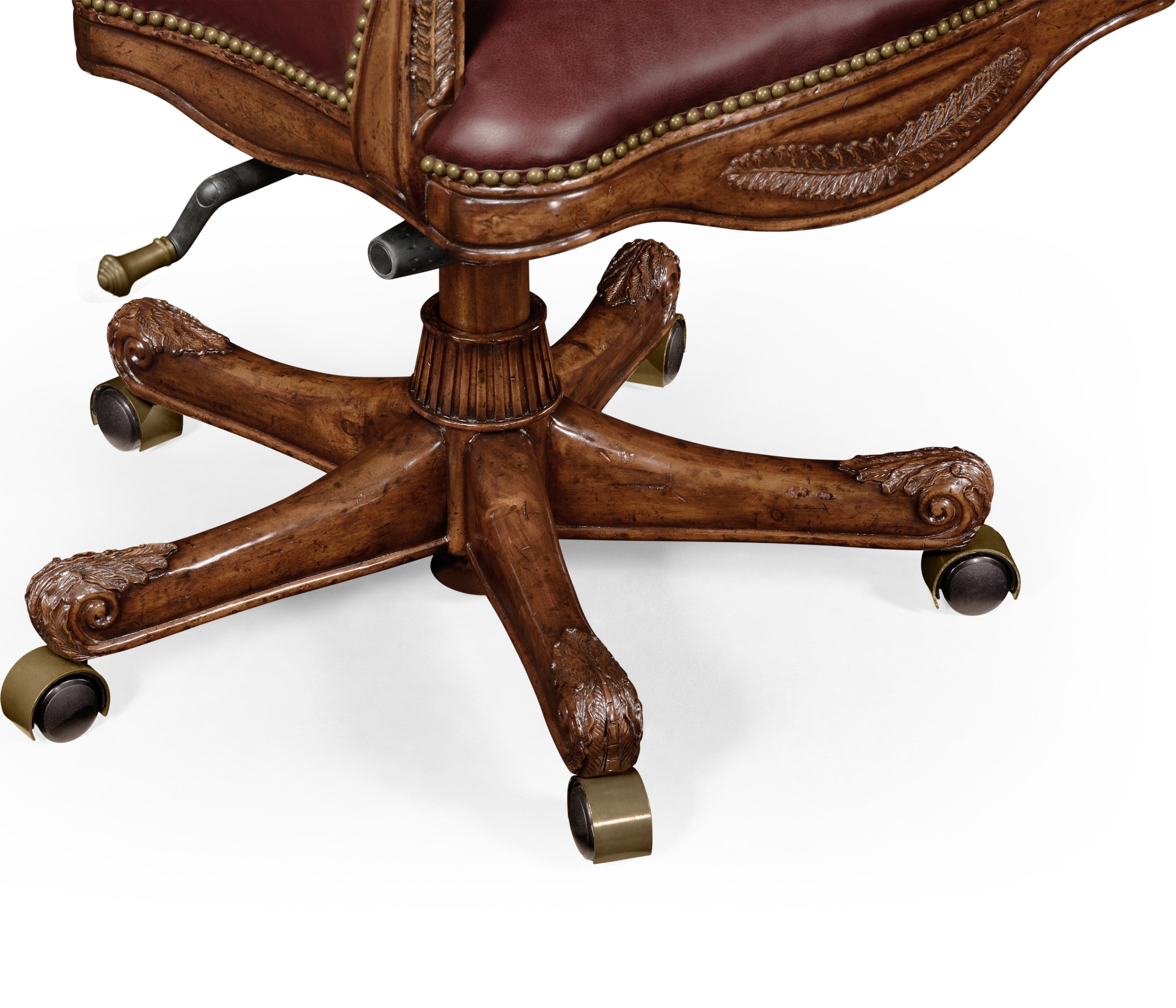 Jonathan Charles Chesterfield Style Mahogany Office Chair ( 494395-MAH-L016 )